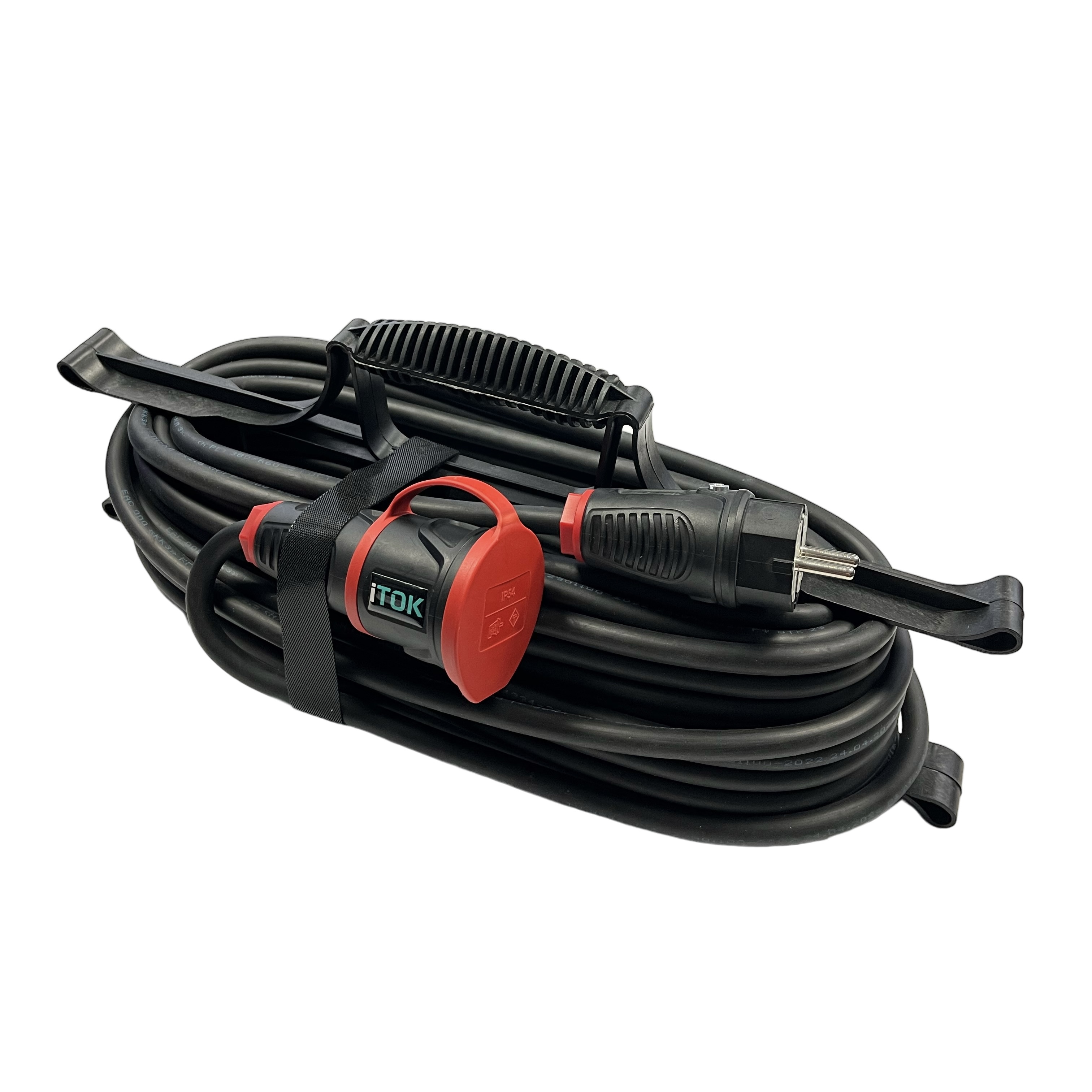 Изображение товара Удлинитель-шнур силовой iTOK тип SUR iCONNECT PRO 1 розетка с заземлением КГтп-ХЛ 3x2.5 мм 20 м 3500 Вт цвет черный