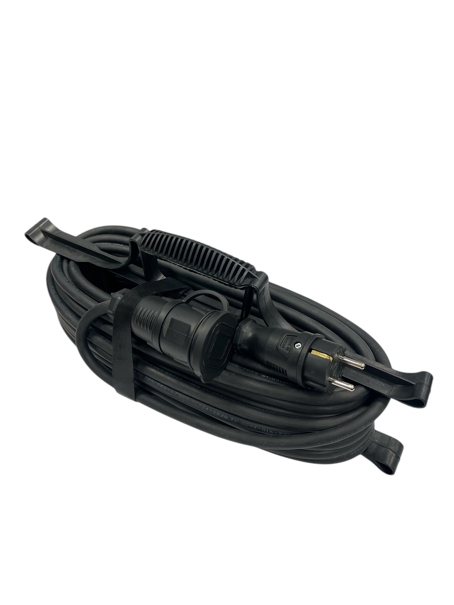 Изображение товара Удлинитель-шнур на рамке Itok i-connect-color-sur-KG-210-1-44-15-black 2x1 15 м 1 розетка 2200 Вт без заземления IP44 цвет черный