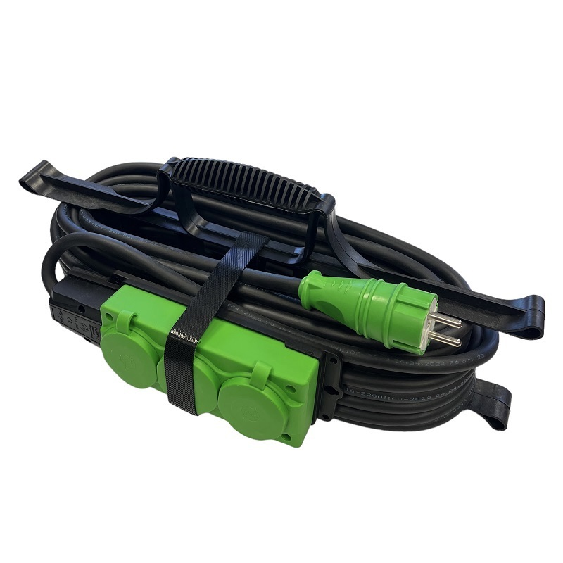 Изображение товара Удлинитель-шнур Itok i-connect-color-SUR-KG-325-3-54-15-green с 3 розетками заземлением и защитой I