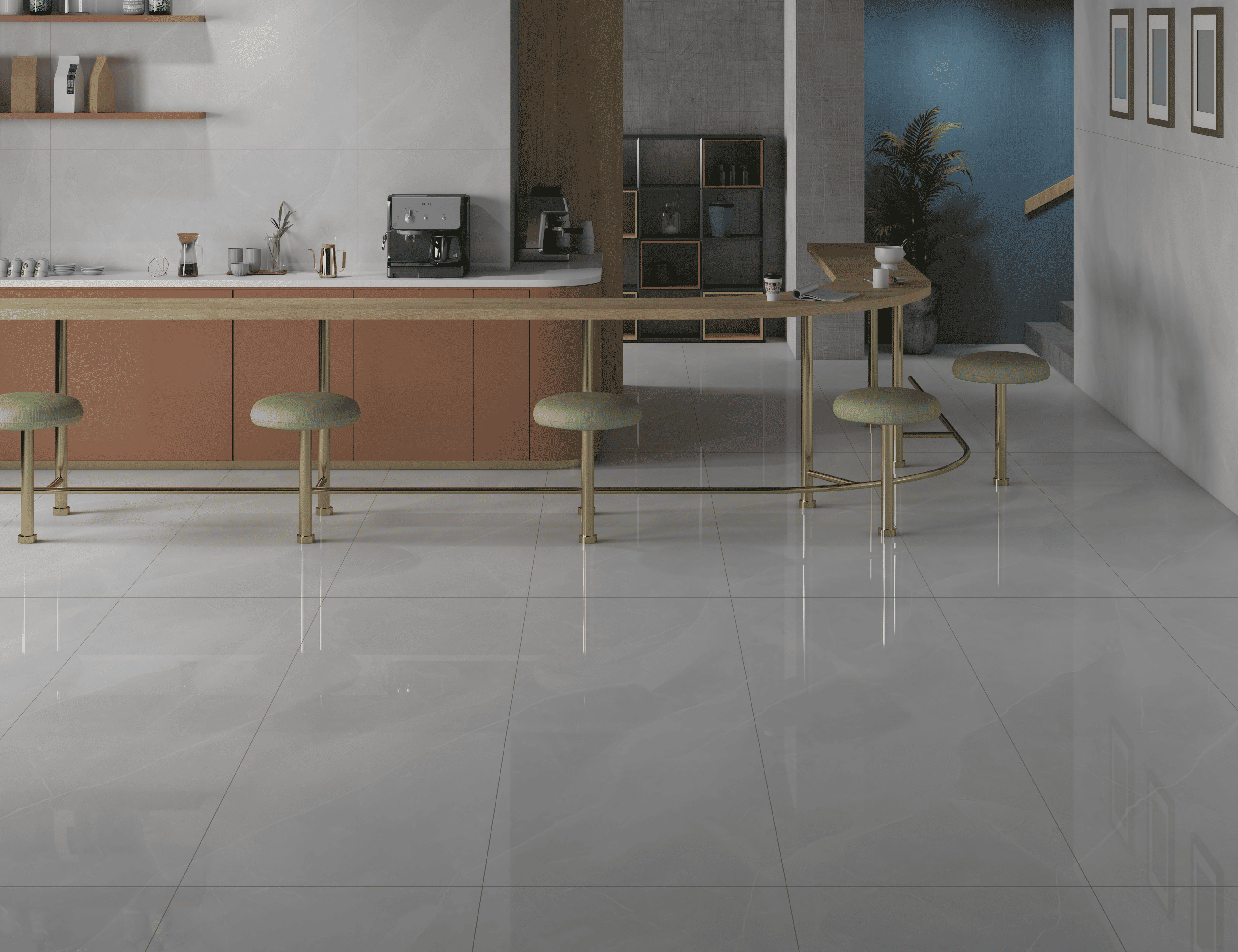 Изображение товара Керамогранит KERALD Unica White glossy 60x120 см серый