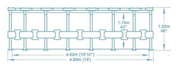 Каркасный бассейн Bestway 5612Z BW 488x122 см - 9