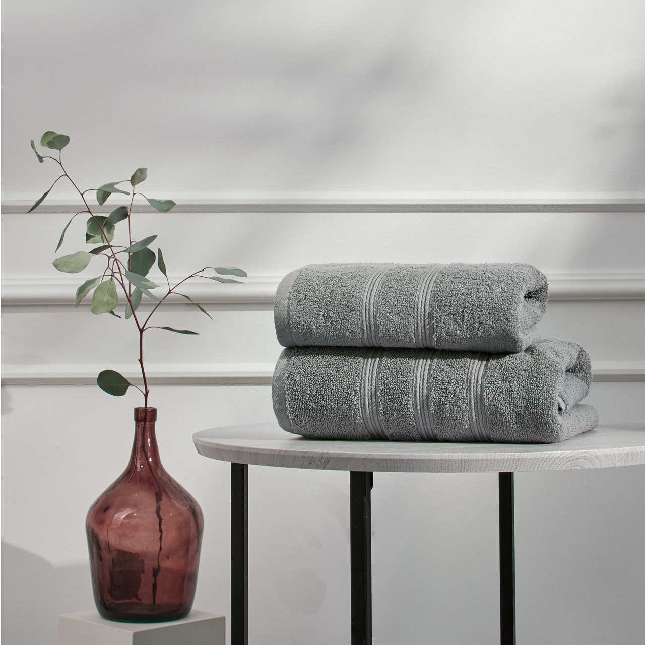 Изображение товара Полотенце Ecotex Ницца 140x70 см серое из махровой ткани