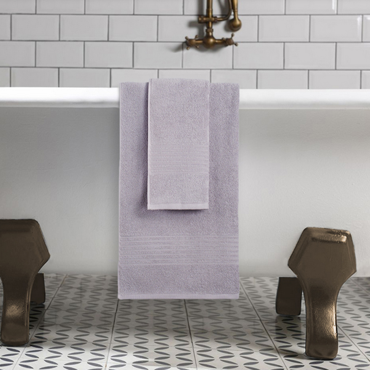 Изображение товара Полотенце Ecotex Релакс 90x50 см мягкое и впитывающее фиолетовое