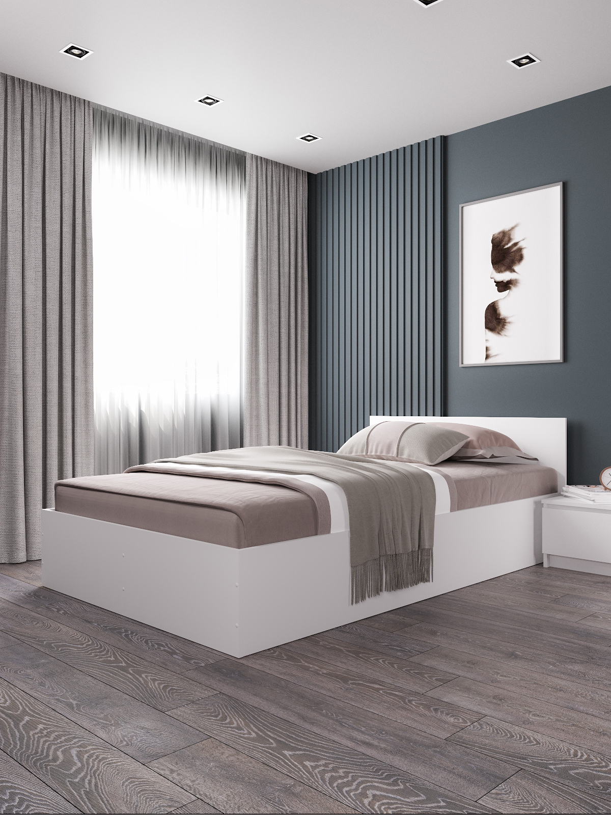 Изображение товара Кровать полутороспальная ДСВ Мебель 61688 120x200 см белая