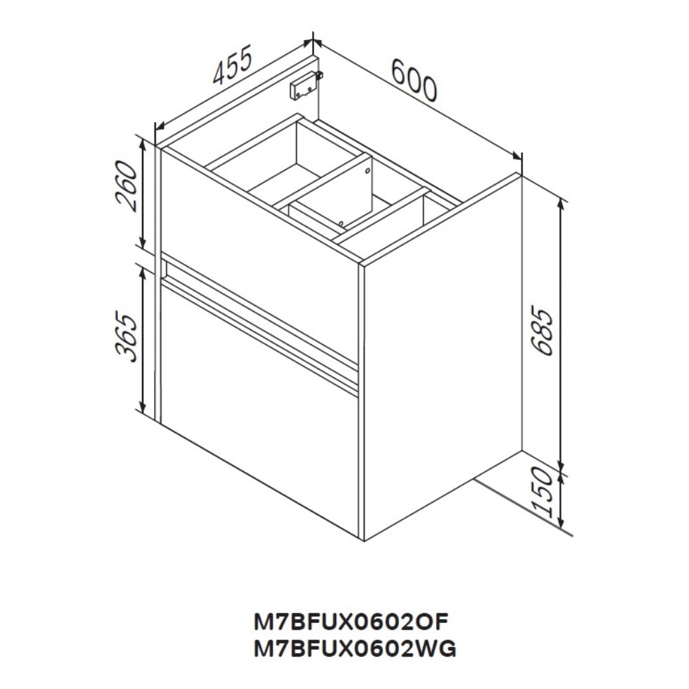 Изображение товара Тумба под раковину для ванной Am.pm Sense универсальная 60 см цвет белый глянец