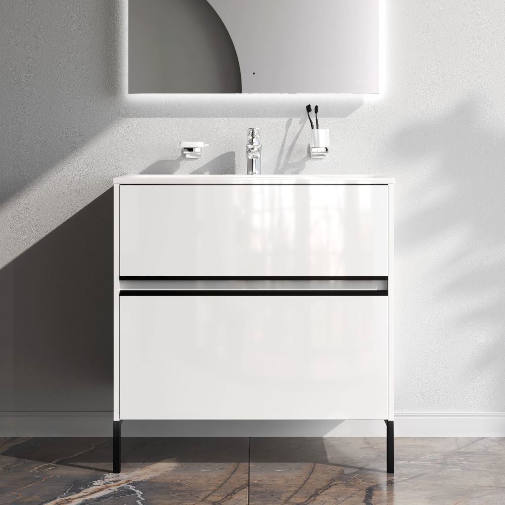 Изображение товара Тумба под раковину для ванной Am.pm Sense M7BFUX0802WG универсальная 80 см цвет белый глянец