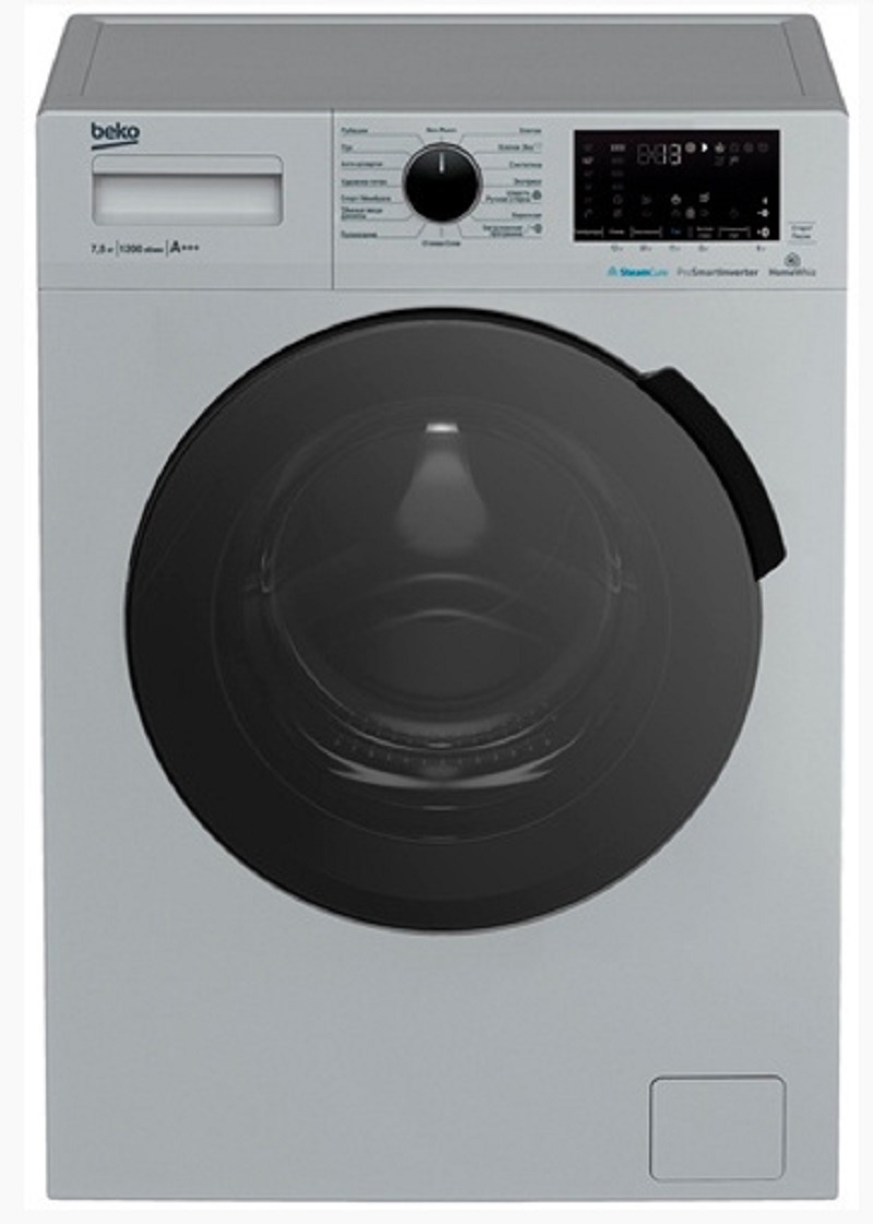 Изображение товара Стиральная машина Beko Wspe7h616s 60x84x45 см 7.5 кг цвет серый/серебристый