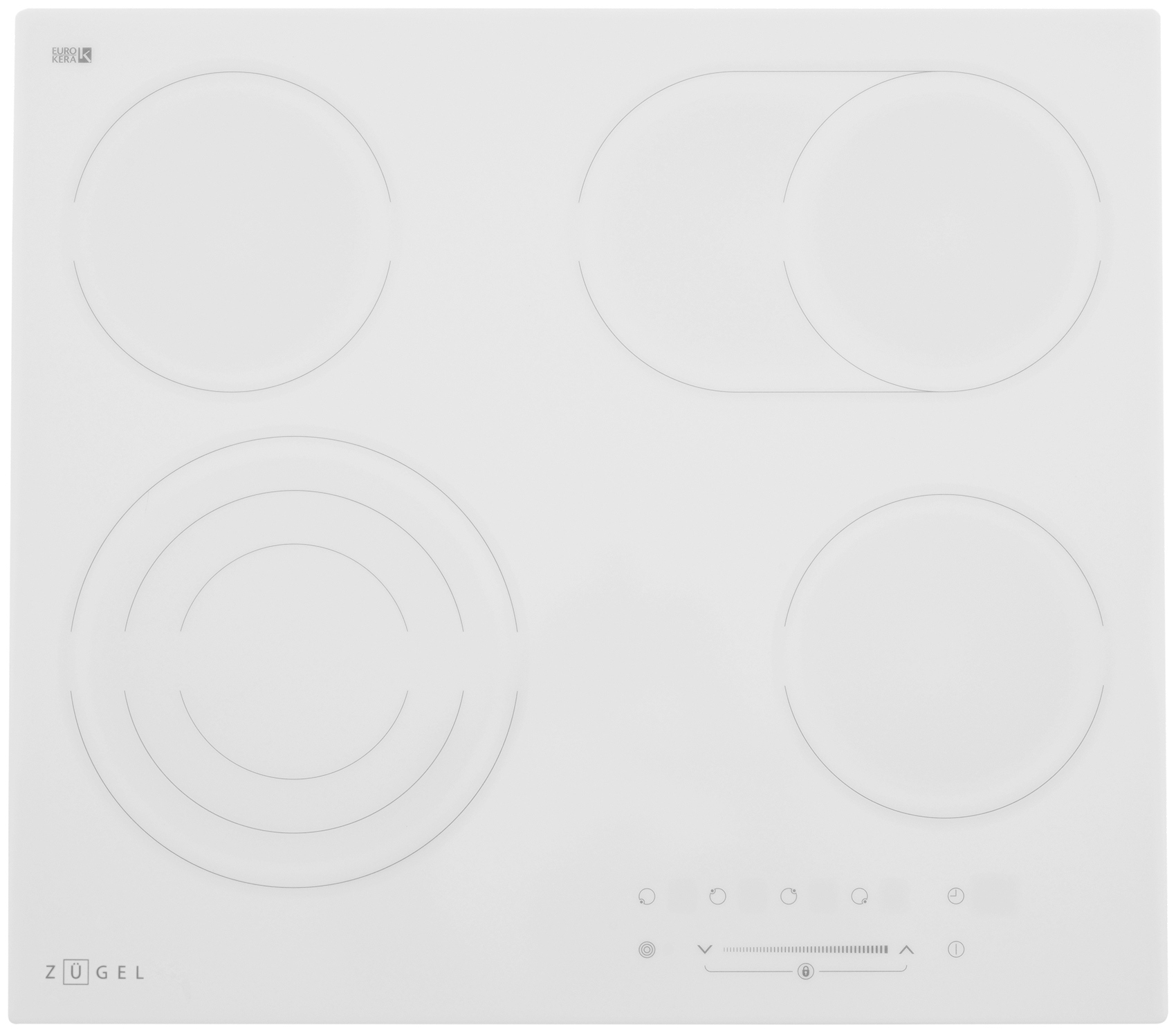 Изображение товара Электрическая варочная панель Zugel ZEH603W, белая 59 см 4 конфорки цвет белый