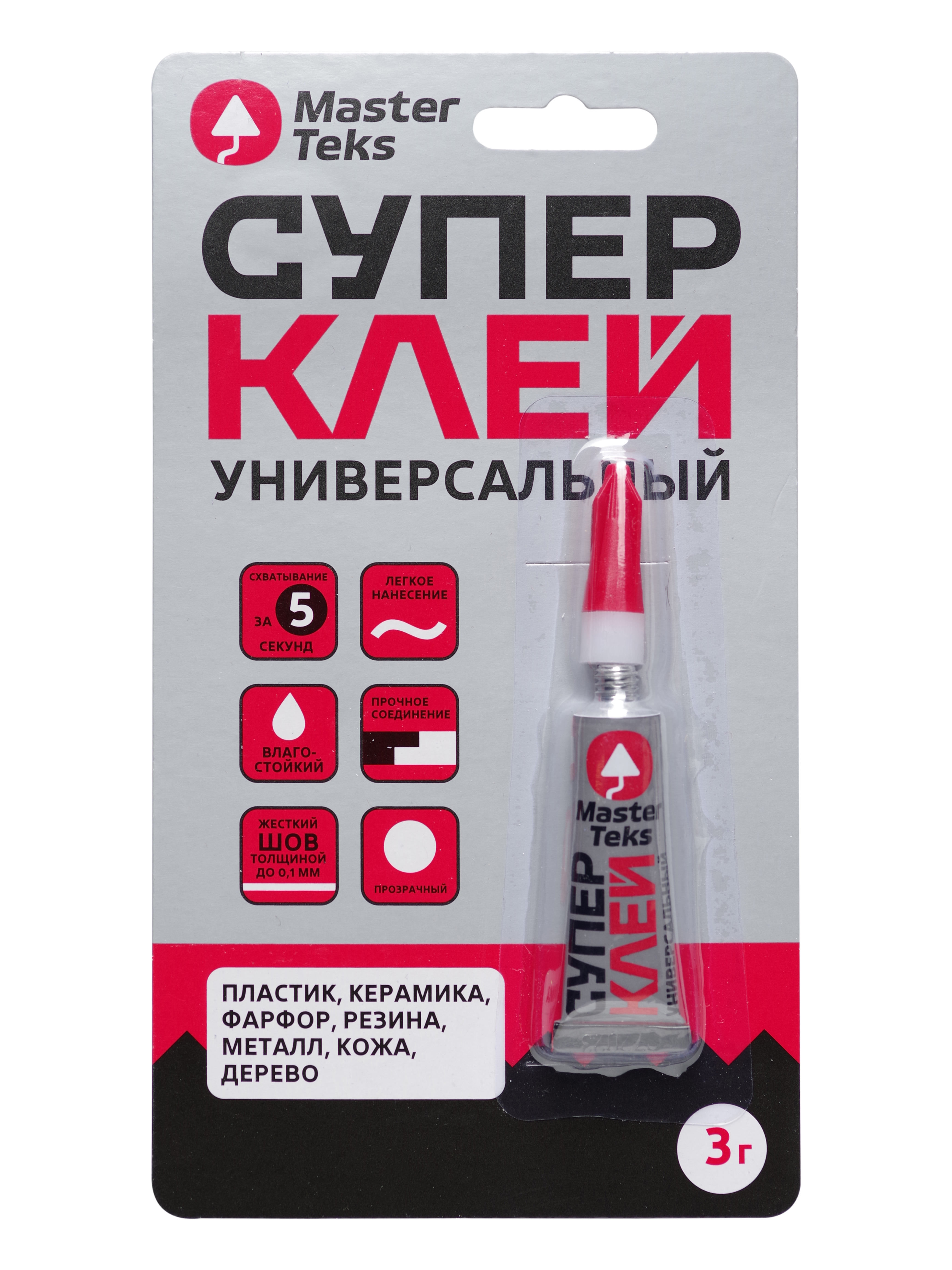 Изображение товара Секундный клей MASTERTEKS гель, мгновенное схватывание, 3 г Изображение товара Секундный клей MASTERTEKS гель, мгновенное схватывание, 3 г