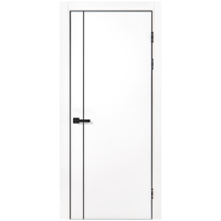 Изображение товара Дверь межкомнатная глухая Борно 56 60x220 см ПЭТ цвет белый с замком и петлями