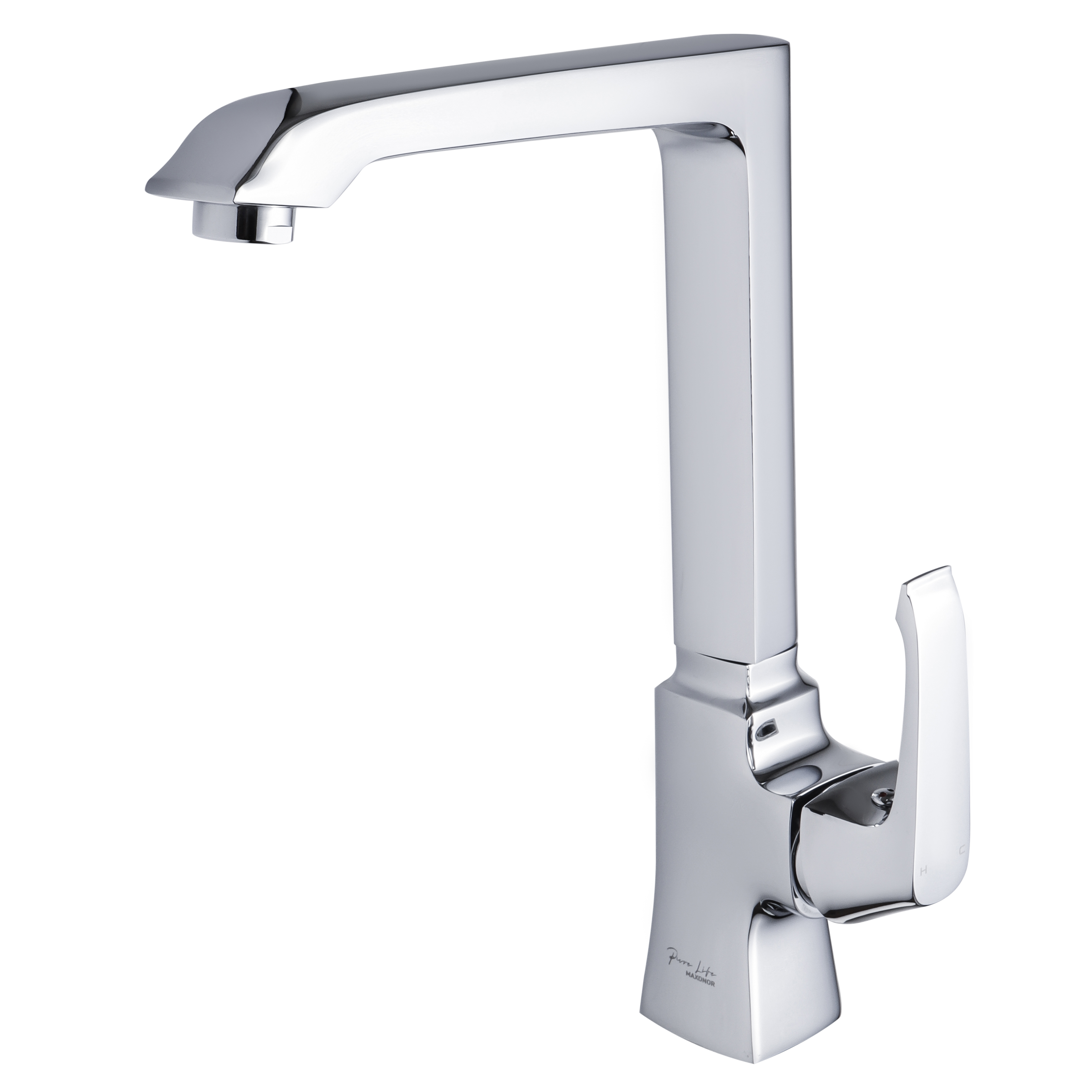 Изображение товара Смеситель для кухни Maxonor pure life PL4088 поворотный излив 27.7 см цвет хром, хромированный