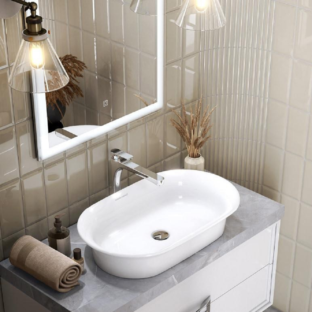 Изображение товара Плитка настенная Kreaforta Руасси 9.9x20 см бежевый глянцевый для интерьера