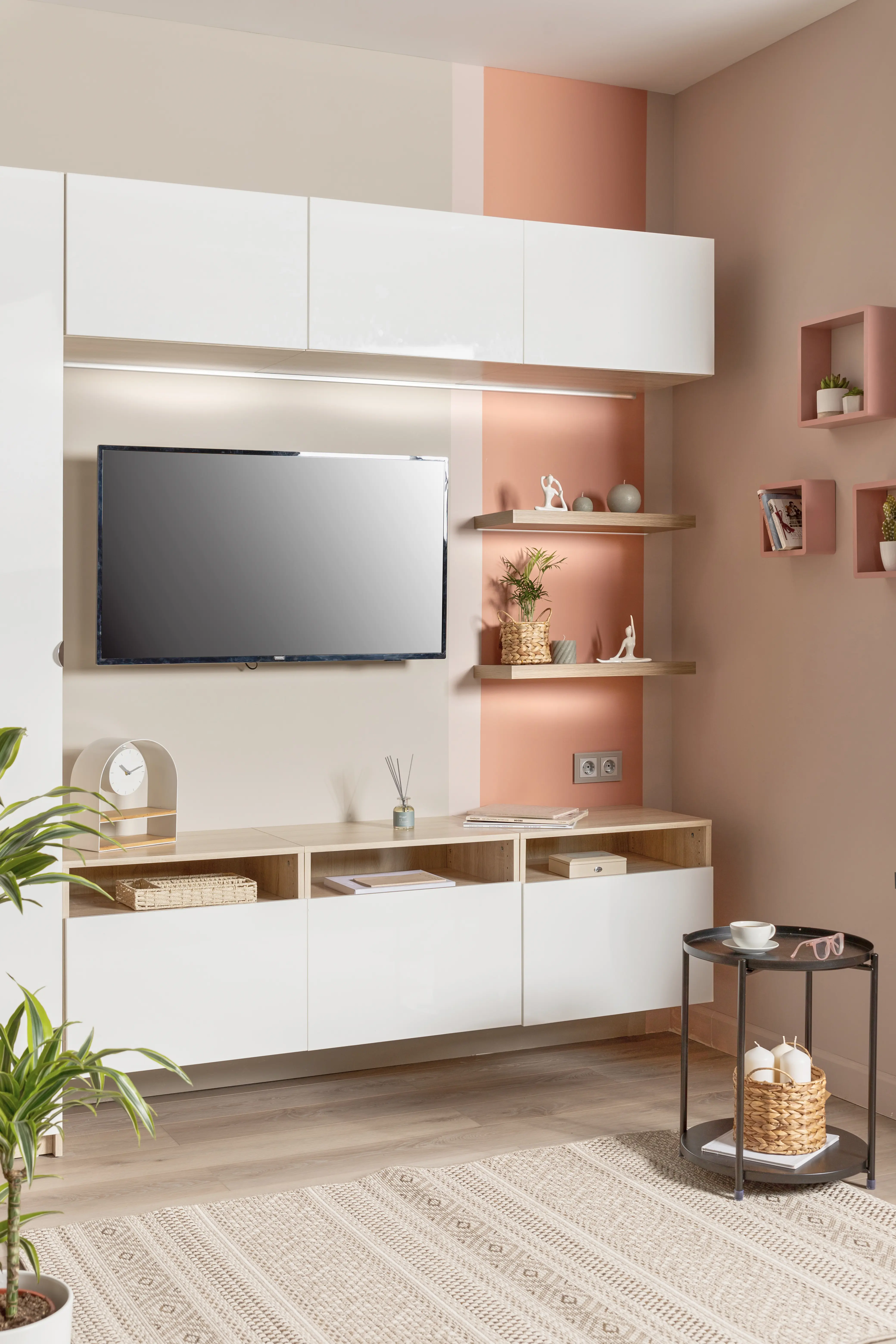 Полка настенная Spaceo 20x20 см/24x24 см/28x28 см МДФ цвет розовый 3 шт - 7