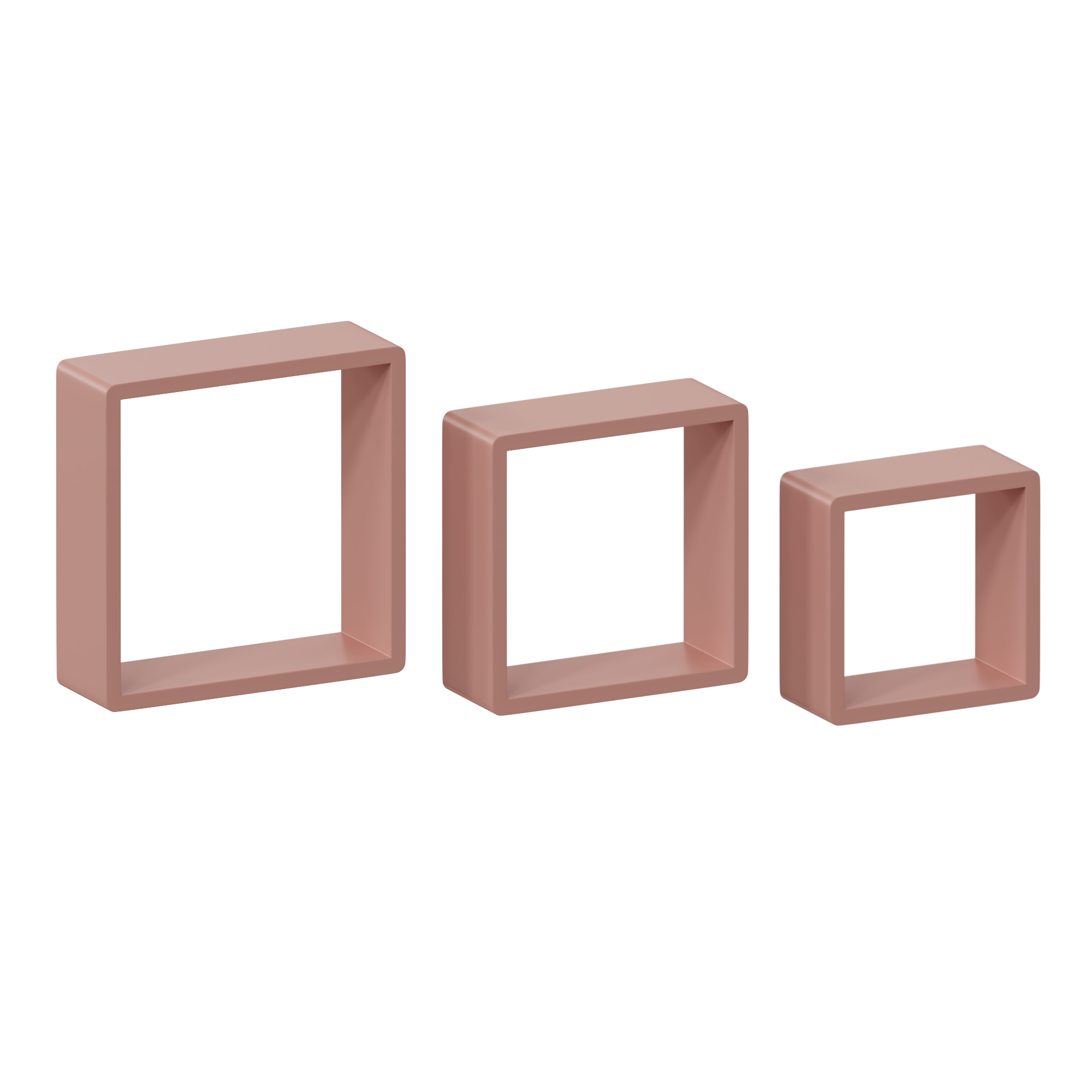 Полка настенная Spaceo 20x20 см/24x24 см/28x28 см МДФ цвет розовый 3 шт - 6