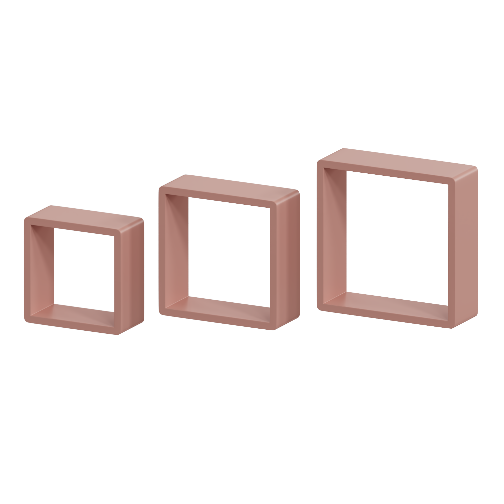 Полка настенная Spaceo 20x20 см/24x24 см/28x28 см МДФ цвет розовый 3 шт - 1