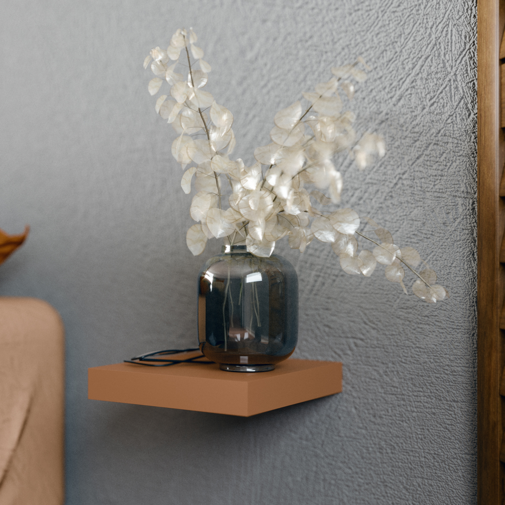 Изображение товара Полка настенная Spaceo Cotta 23x23.5 см МДФ цвет красный