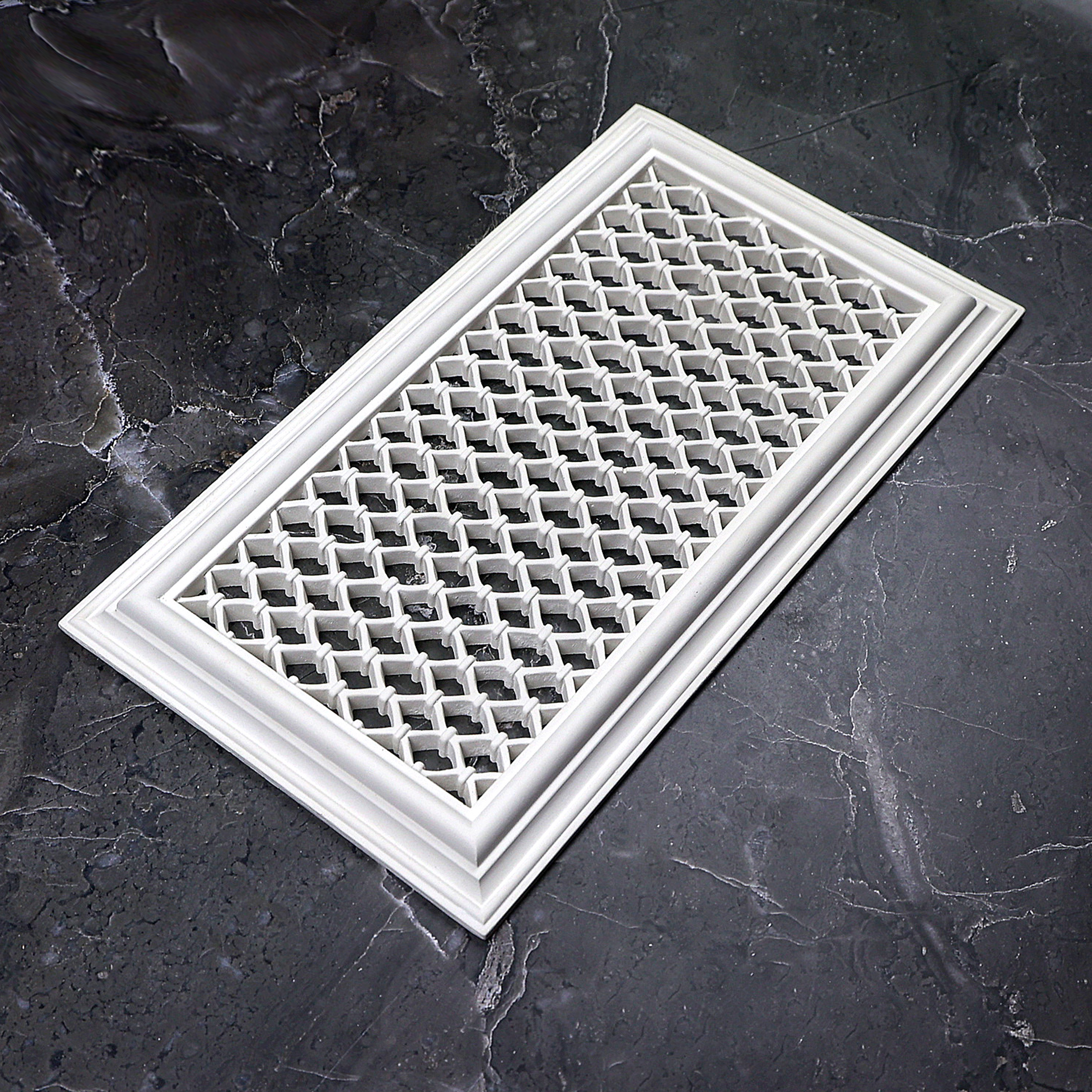 Изображение товара Декоративная вентиляционная решетка Глориа гипс АР-001 200x350 мм искусственный камень белая