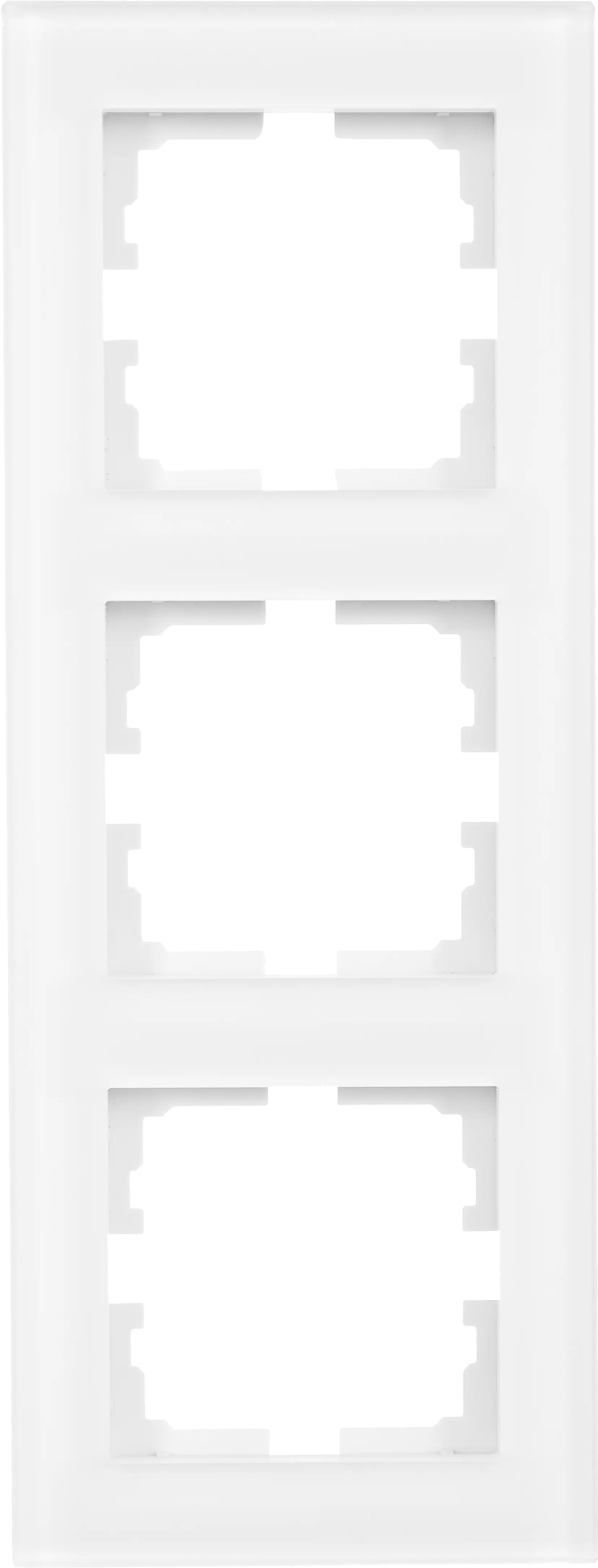 Рамка для розеток и выключателей Lezard Vesna 3 поста цвет белый матовый