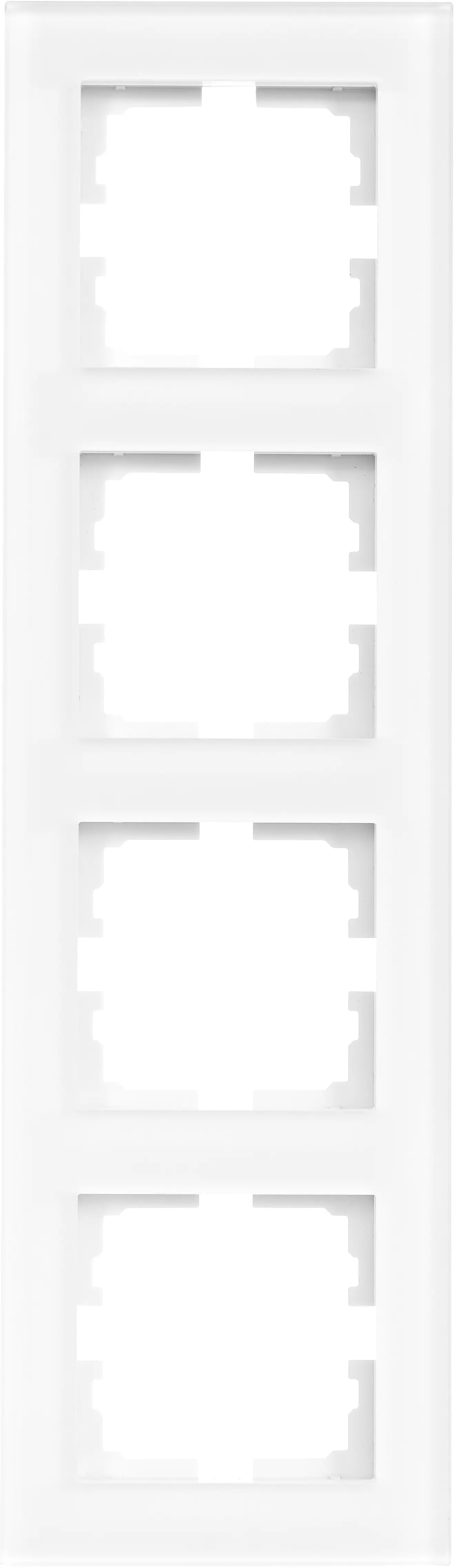 Рамка для розеток и выключателей Lezard Vesna 4 поста цвет белый матовый