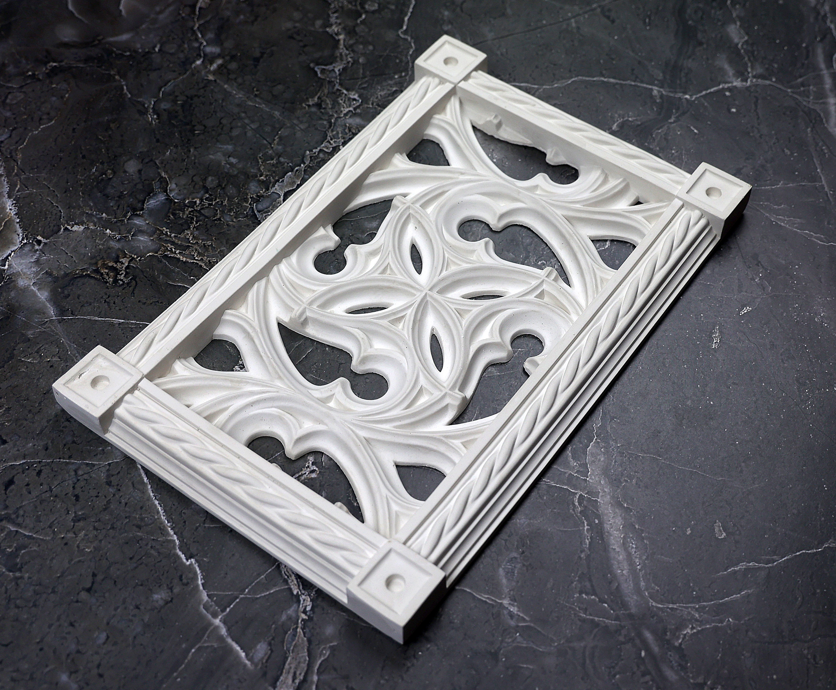 Изображение товара Вентиляционная решетка Глория гипс ДР-004 195x295 мм искусственный камень белый