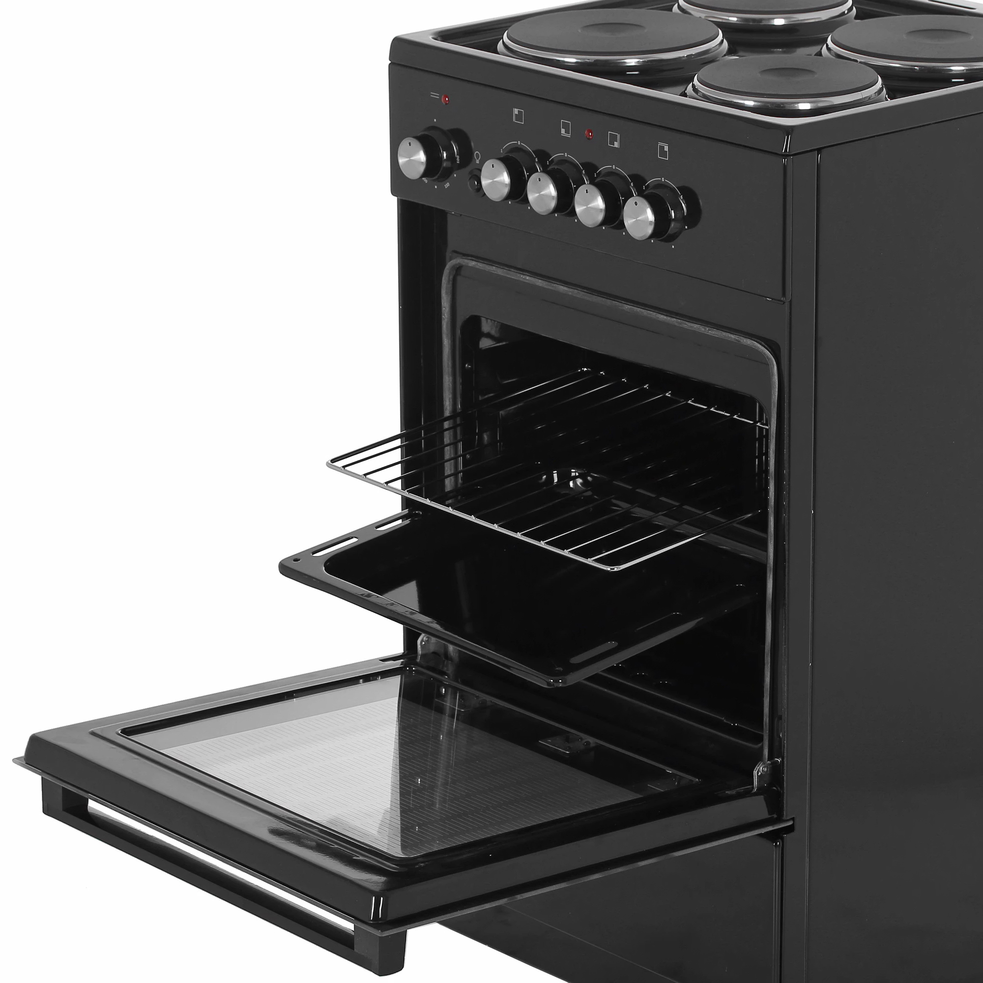 Изображение товара Электрическая плита с духовкой DeLuxe 5004.18э-011 черная, 50x85x50 см