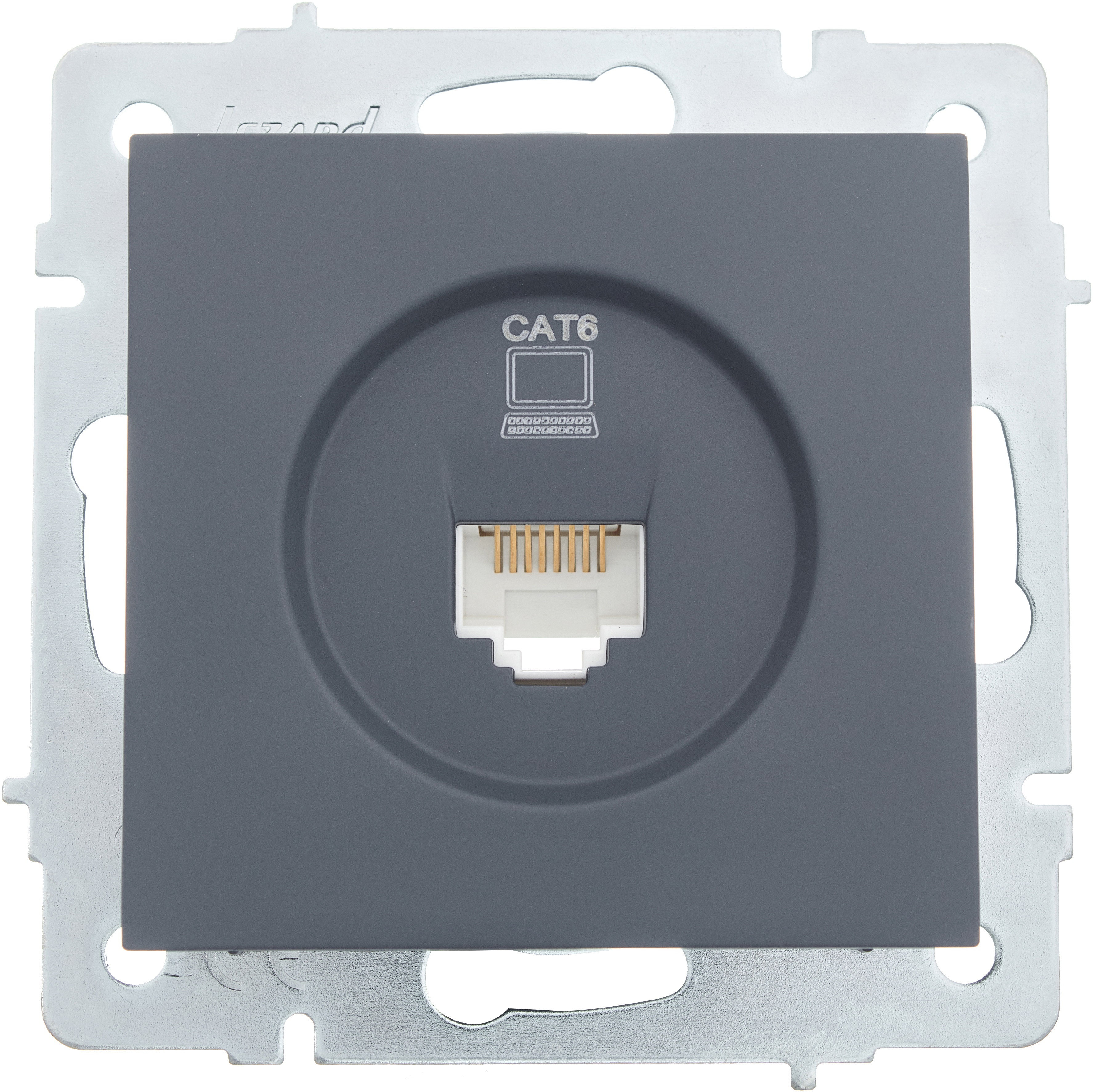 Изображение товара Lezard Vesna встроенная розетка RJ45 графит без заземления