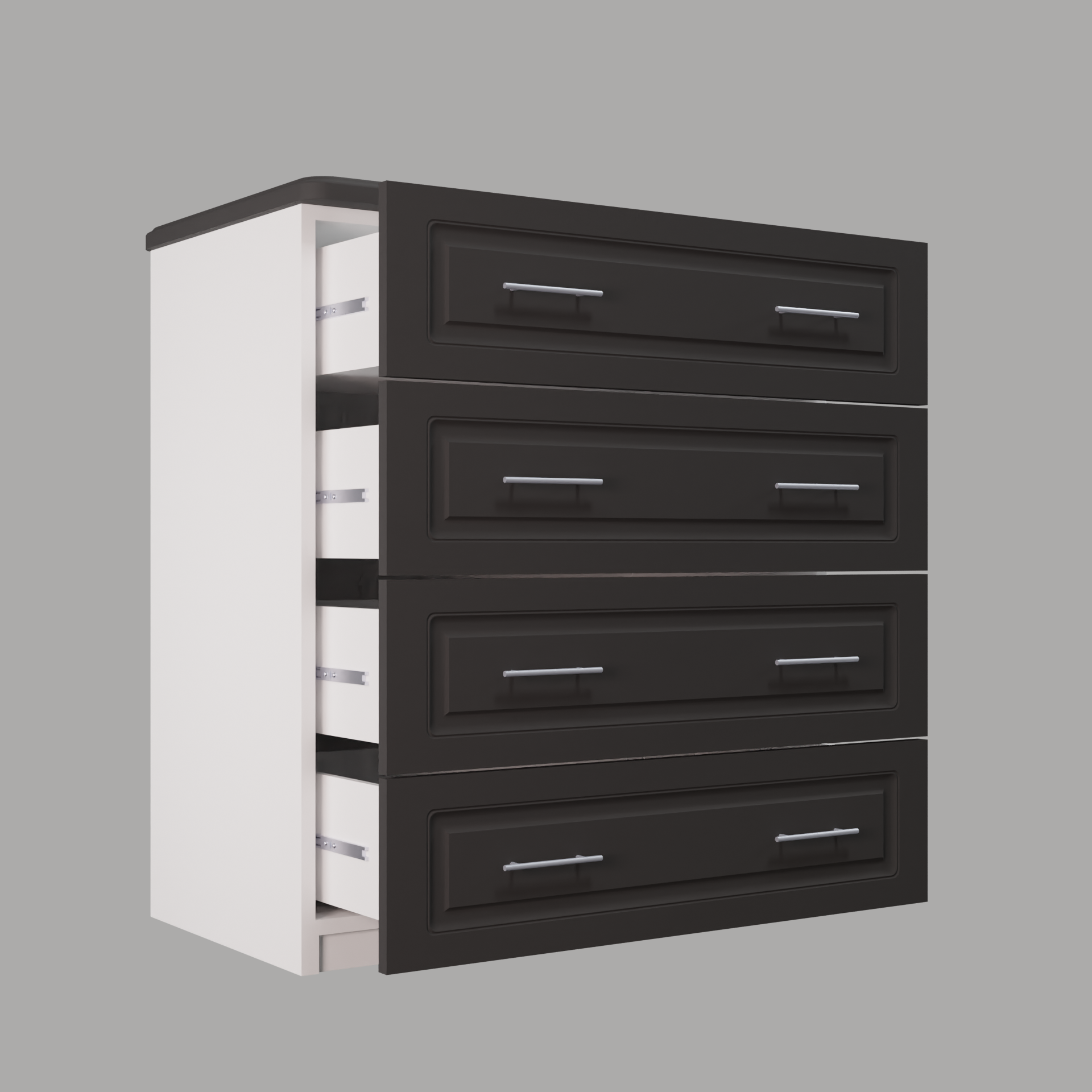 Изображение товара Комод Веста Катерина 900-4 с 4 ящиками, 90x50x100 см, графит софт