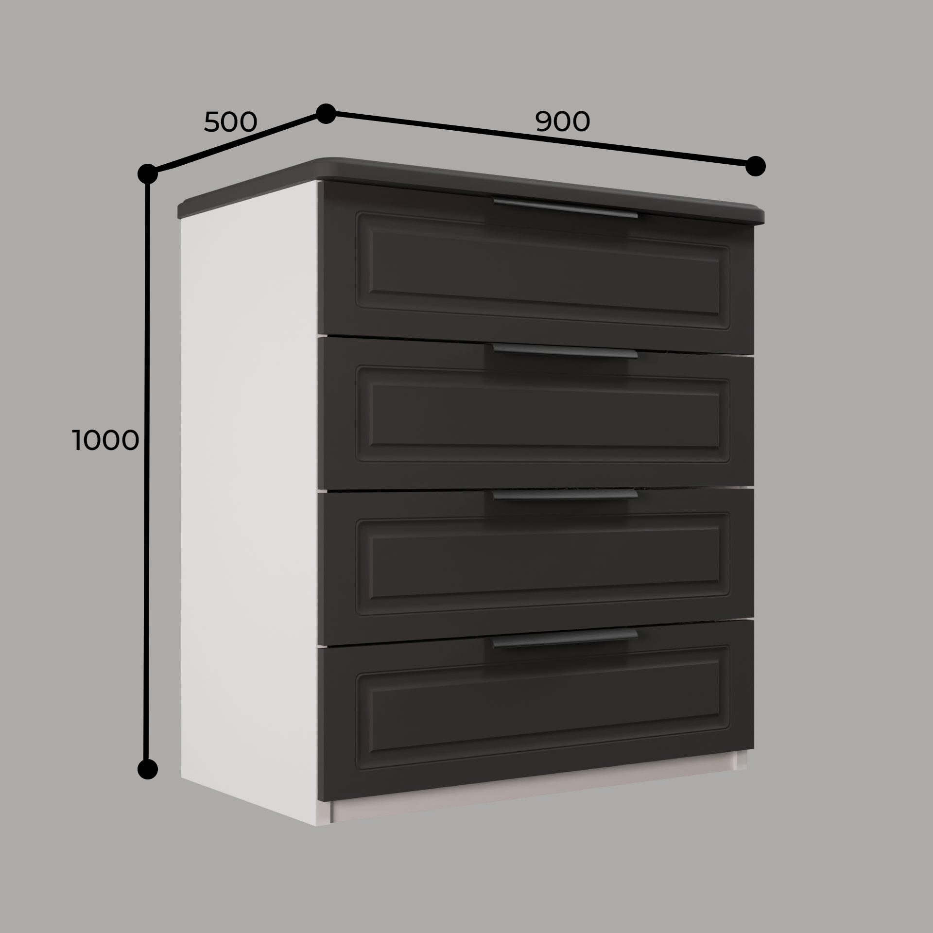 Изображение товара Комод Веста Катерина 900-4 с 4 ящиками 90x50x100 см