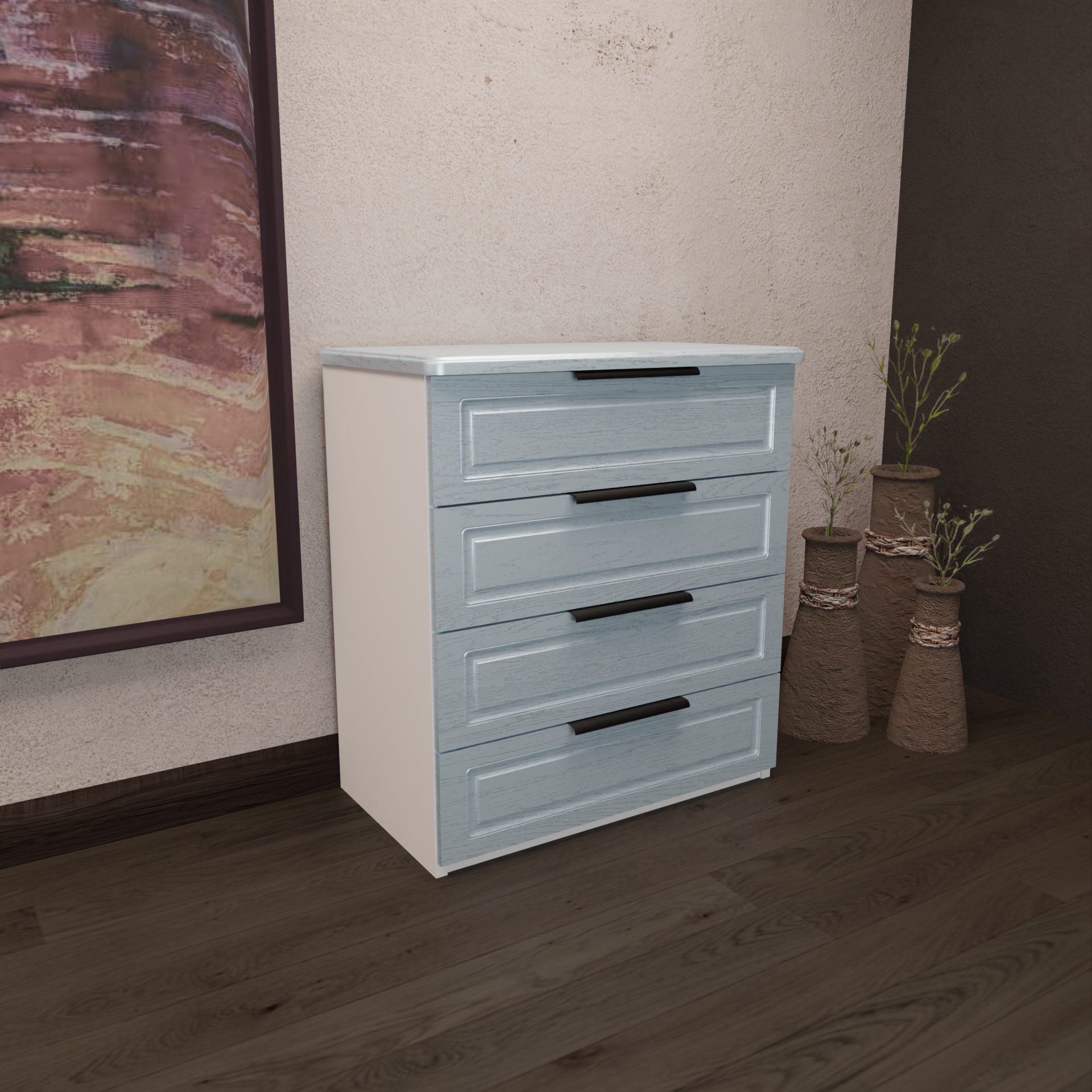 Изображение товара Комод Веста Катерина 900-4 4 ящика Лазурное дерево 90x50x100 см