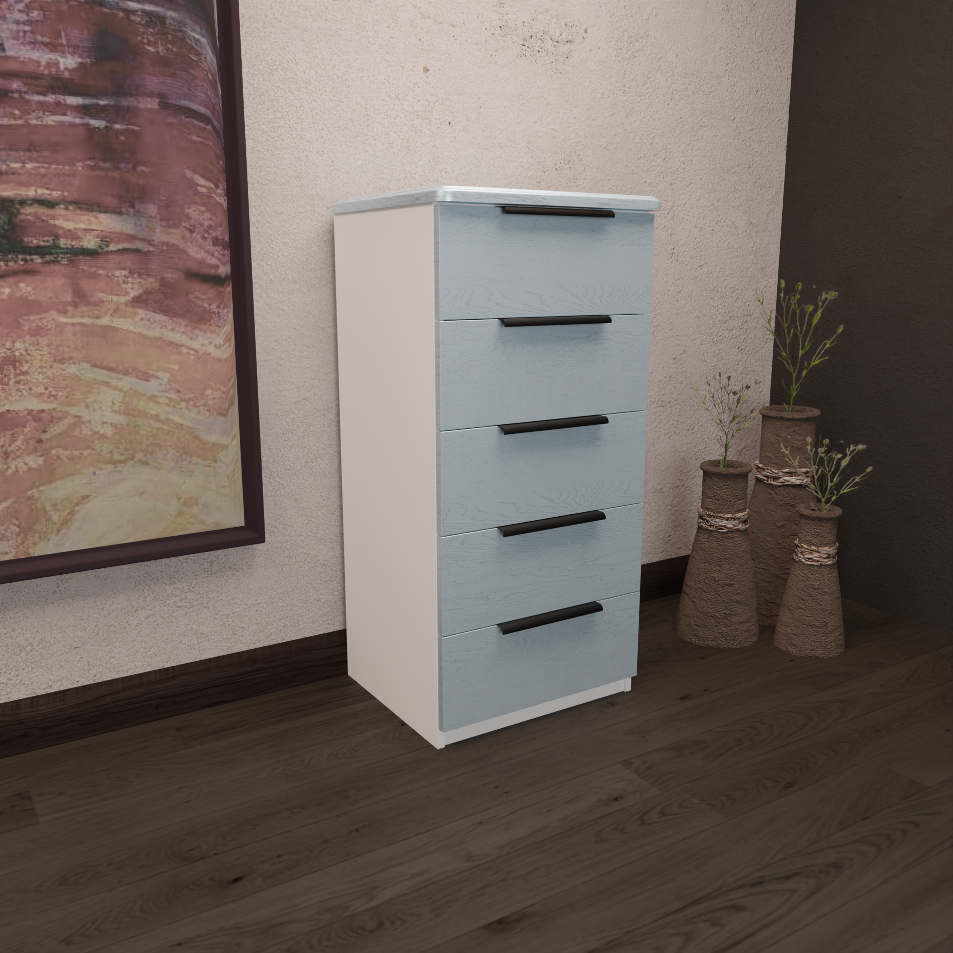 Изображение товара Комод Веста Марта 600-5 с 5 ящиками современный дизайн 60x50x122 см МДФ