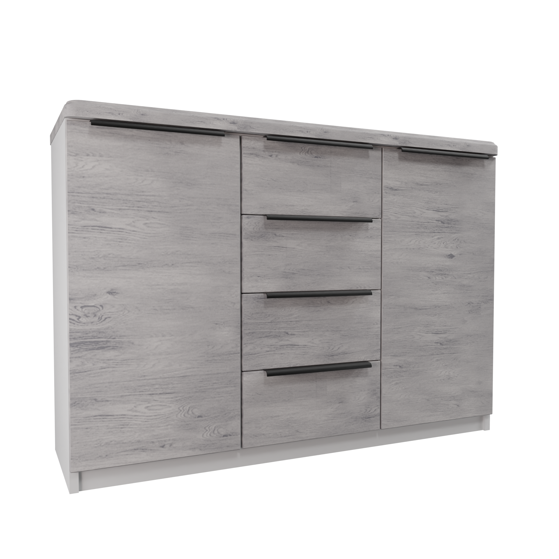 Изображение товара Комод Веста Марта 1200 с 4 ящиками и 2 дверцами из МДФ лиственница камчатская