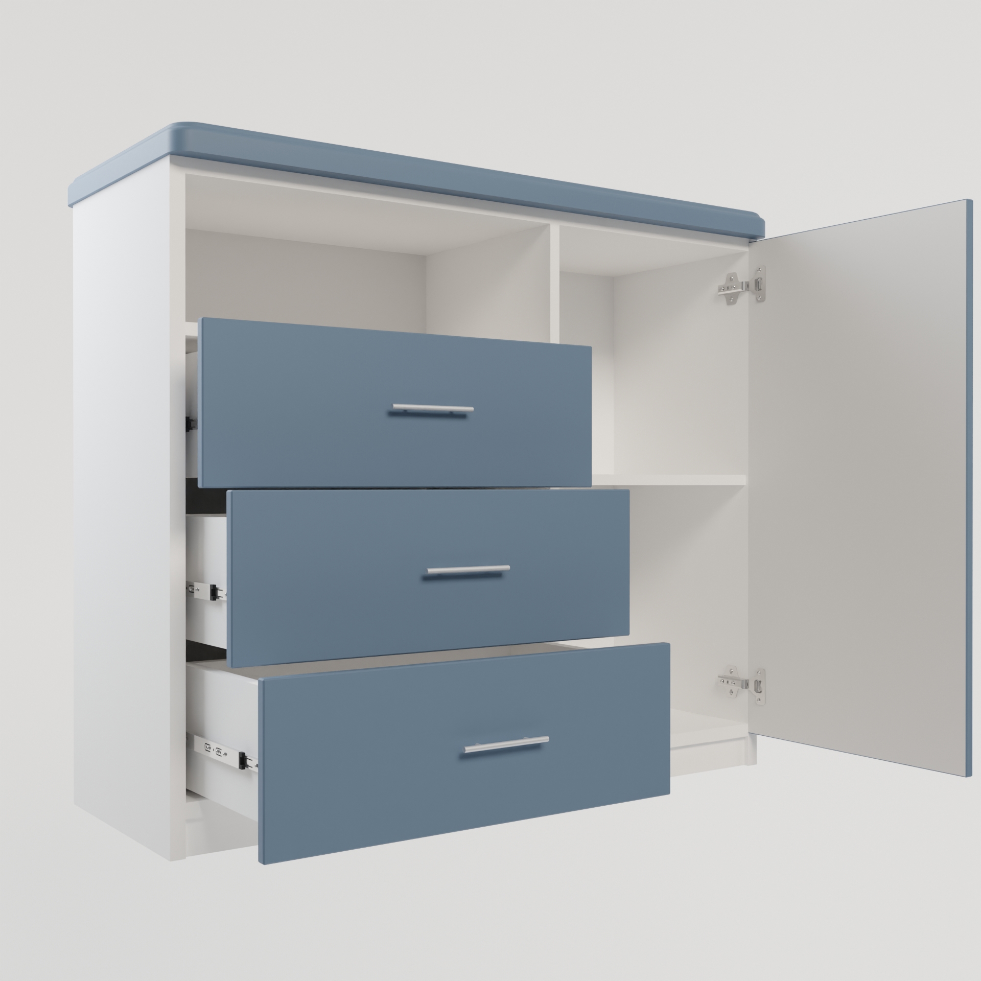 Изображение товара Комод Веста Марта 1000 3 ящика 100x50x85 см МДФ цвет альбано