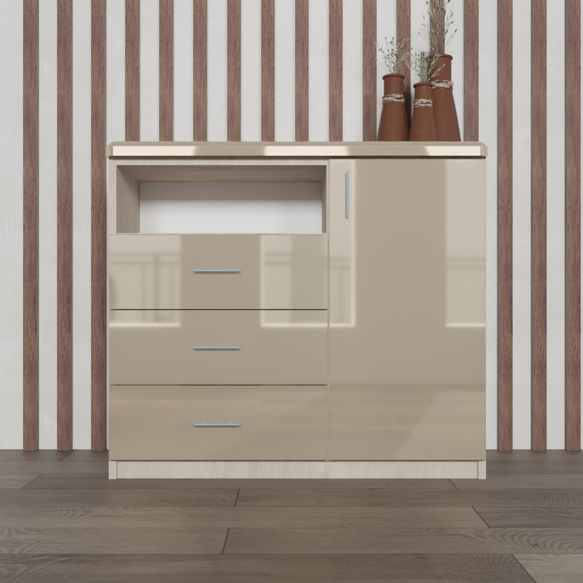 Изображение товара Комод Веста Марта 1000 3 ящика, глянец, Россия