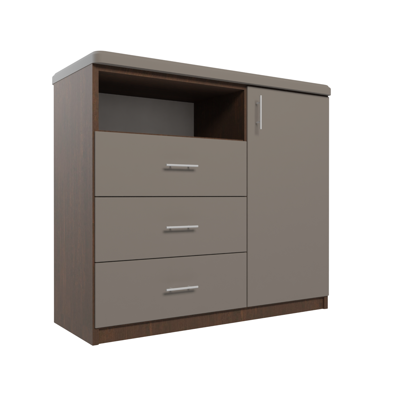 Изображение товара Комод Веста Марта 1000 3 ящика 100x50x85 см МДФ цвет монолит айрон