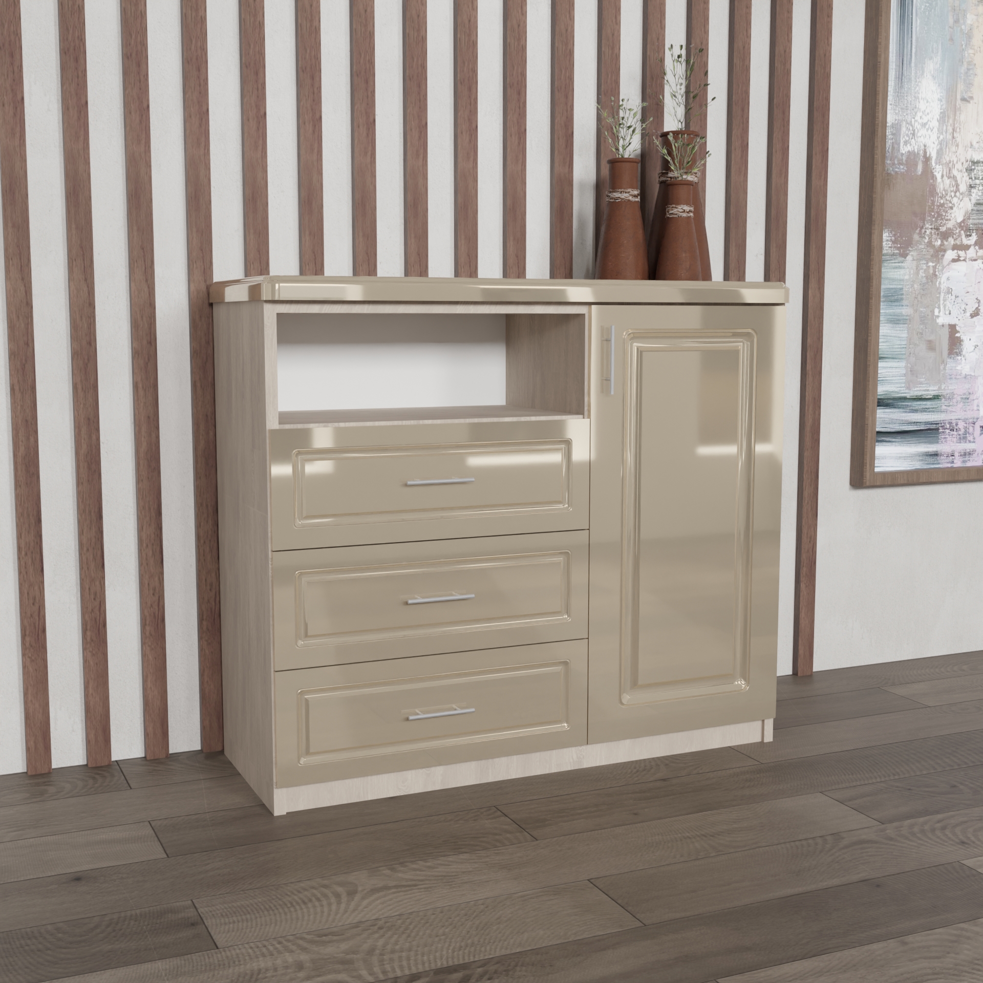 Изображение товара Комод Веста Катерина 1000 с 3 ящиками и одной дверцей