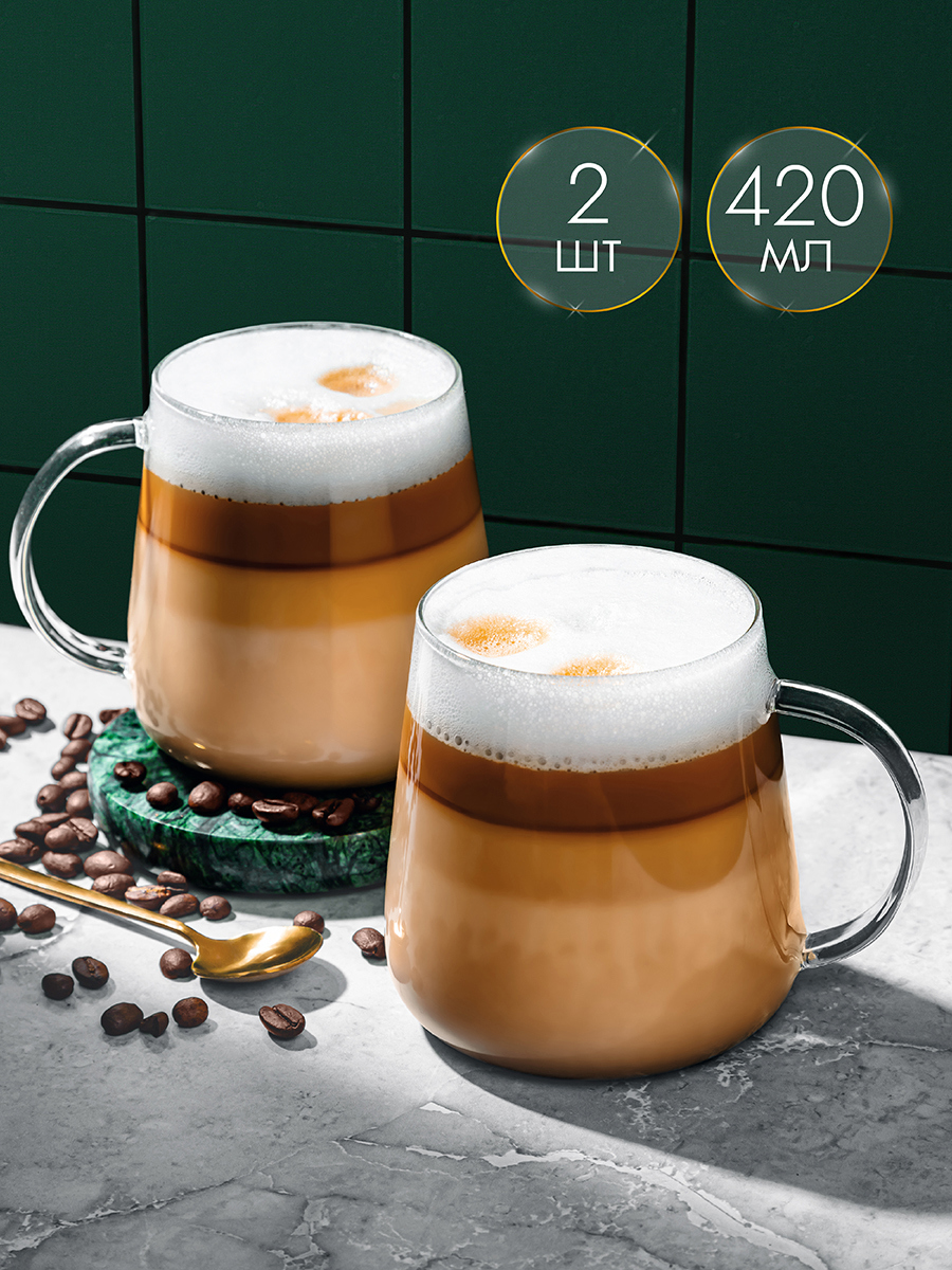 Изображение товара Набор кружек 2 шт 420 мл Elan gallery стекло цвет прозрачный