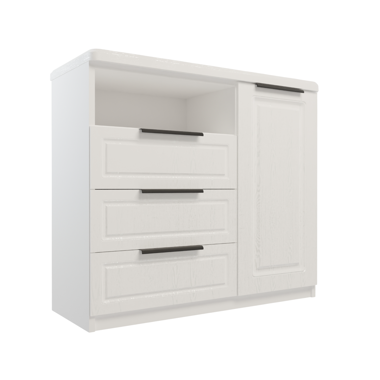 Изображение товара Комод Веста Катерина 1000 3 ящика МДФ профильные ручки современный дизайн