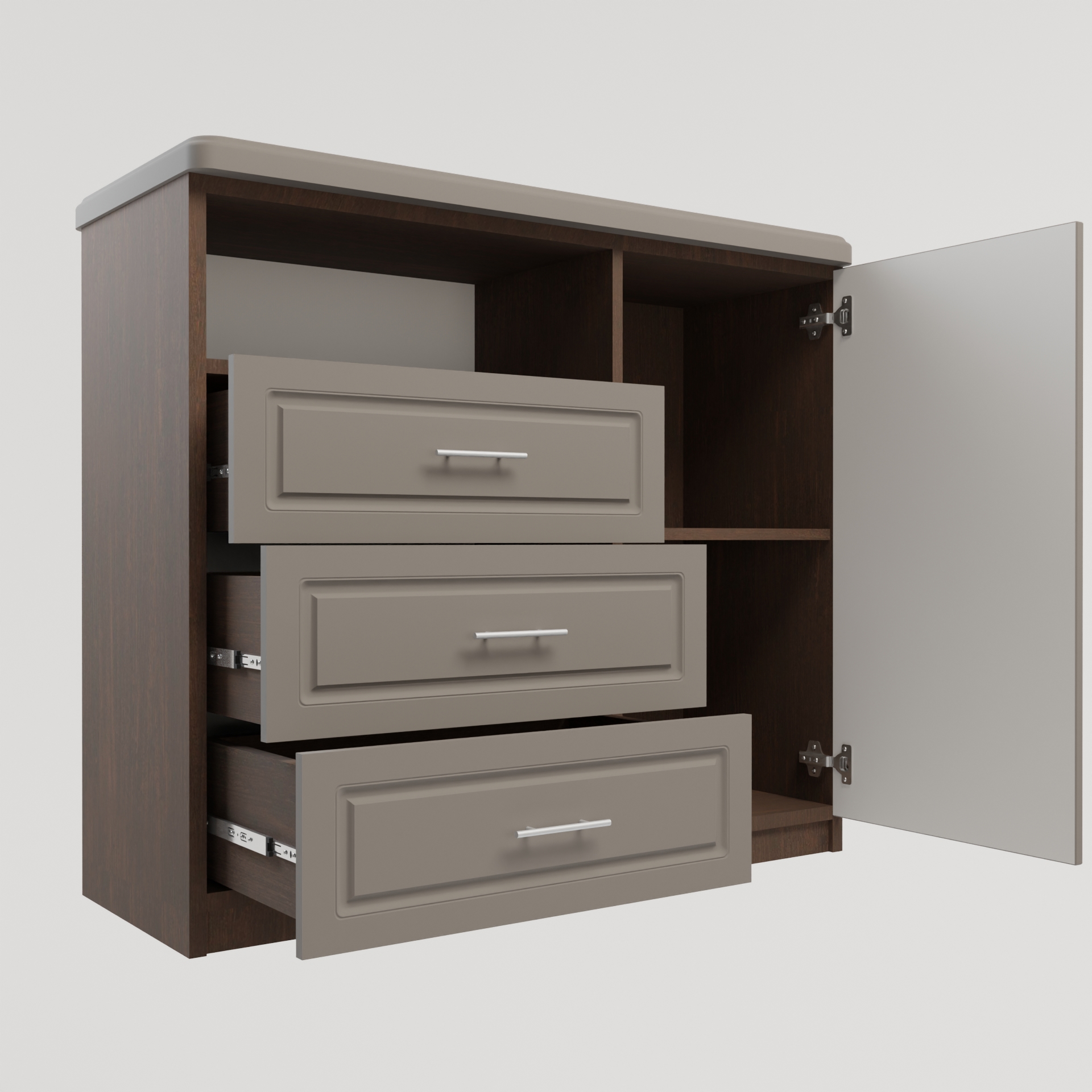 Изображение товара Комод Веста Катерина 1000 с 3 ящиками и 1 дверцей