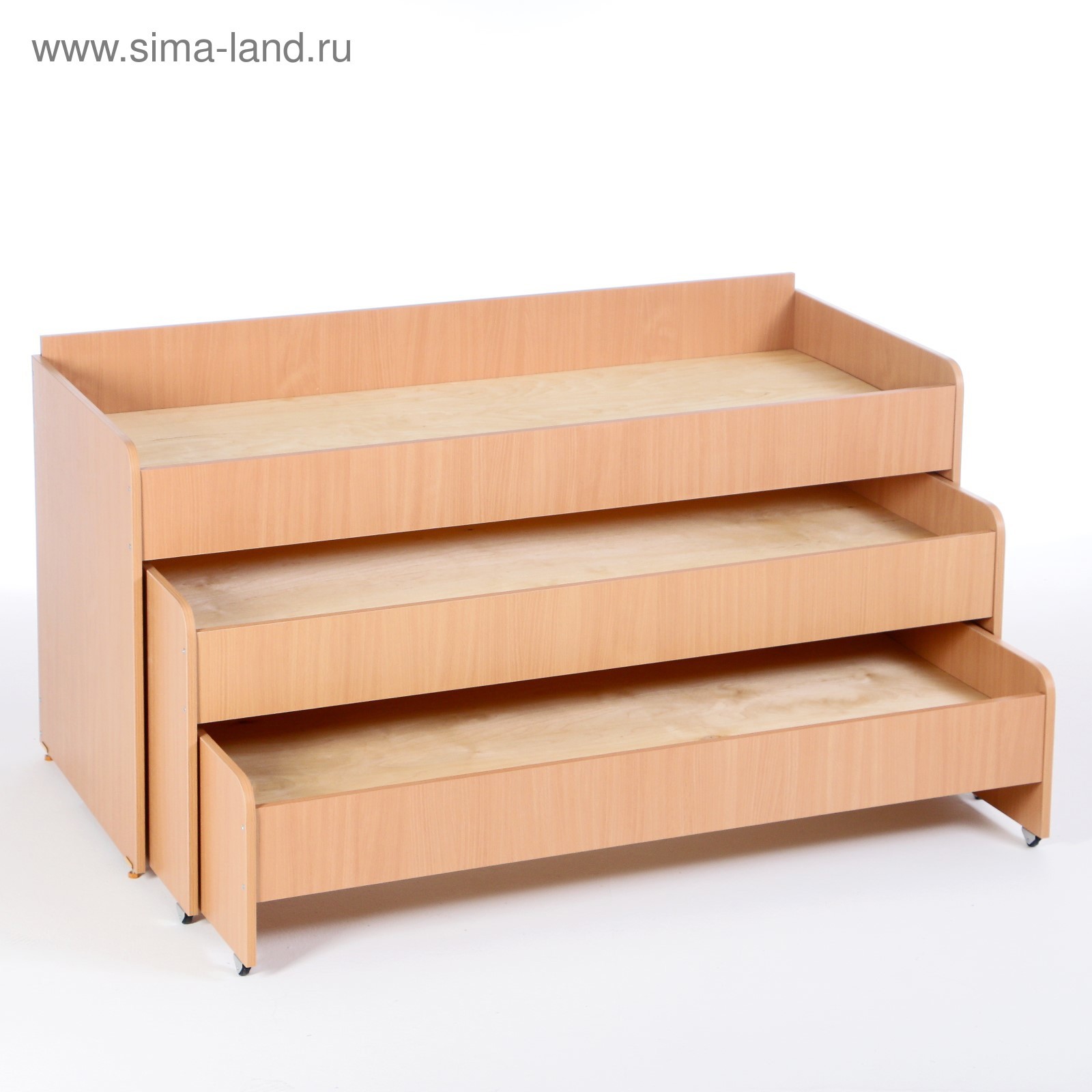 Изображение товара Кровать детская трехъярусная Сима-ленд 148x72x65 см коричневая