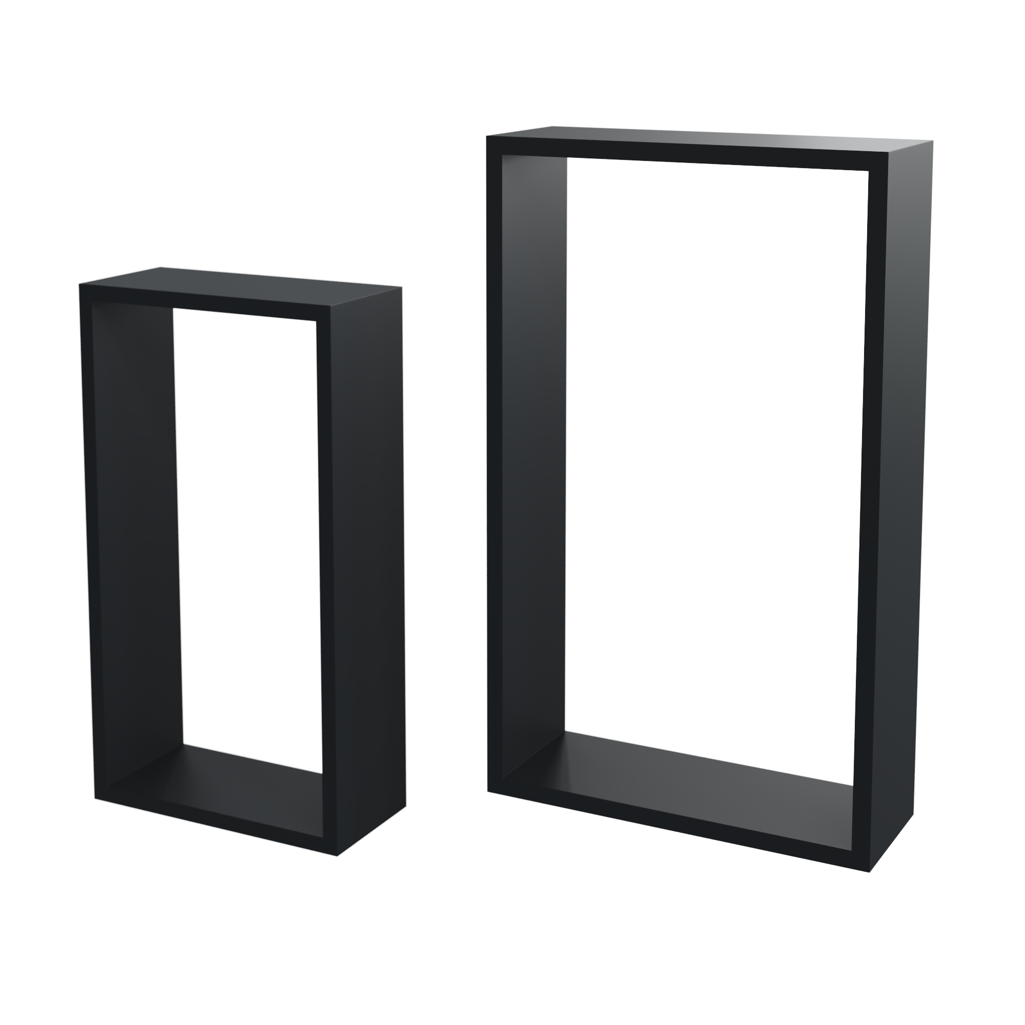 Полка настенная Spaceo 45x27 см/40x22 см МДФ цвет чёрный 2 шт - 1