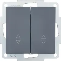 Изображение товара Встраиваемый проходной выключатель Lezard Vesna 742-3488-106 2 клавиши графит
