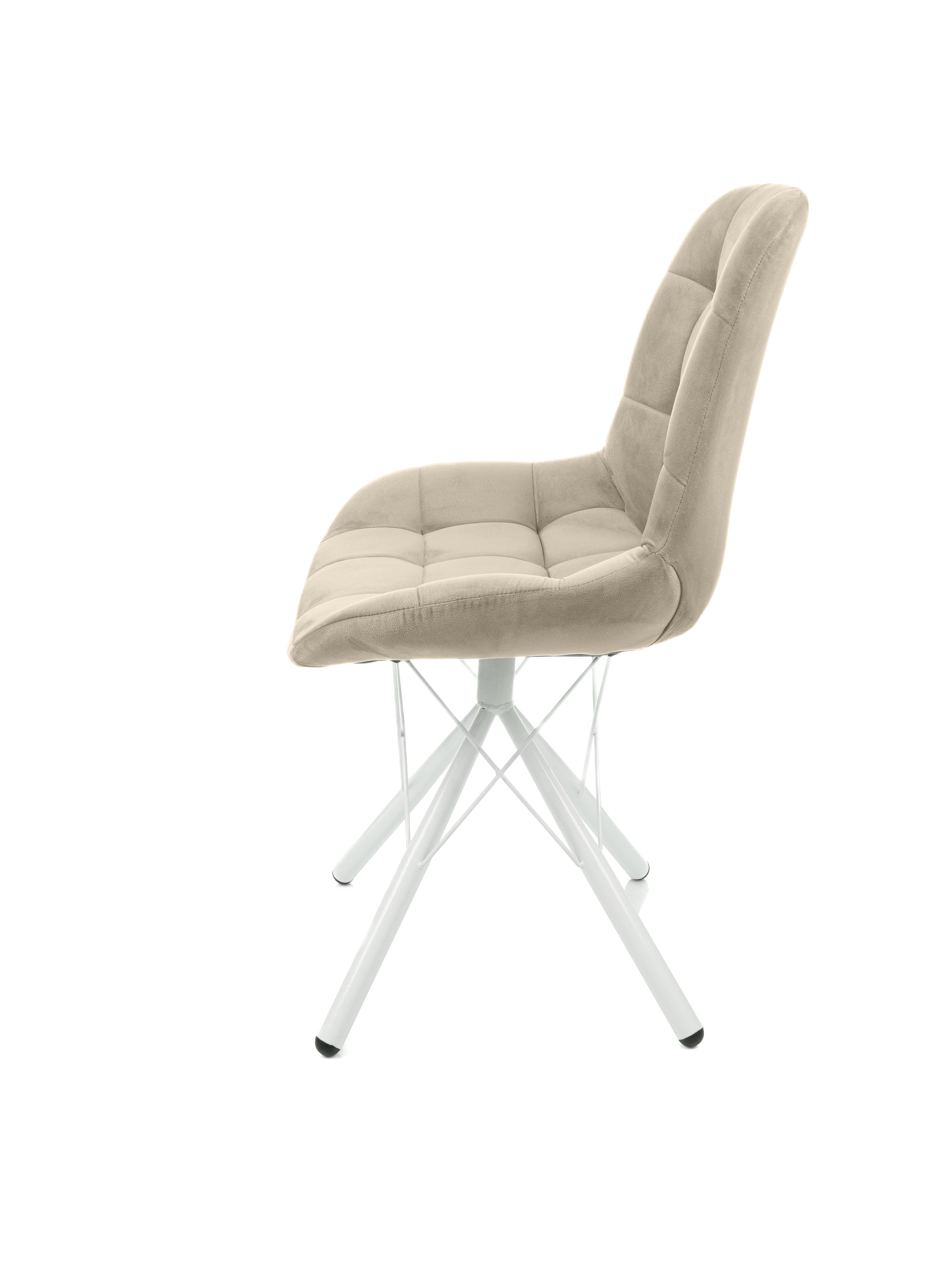 Изображение товара Стул M-group Леон 13070152 обеденный велюр бежевый белые ножки современный дизайн
