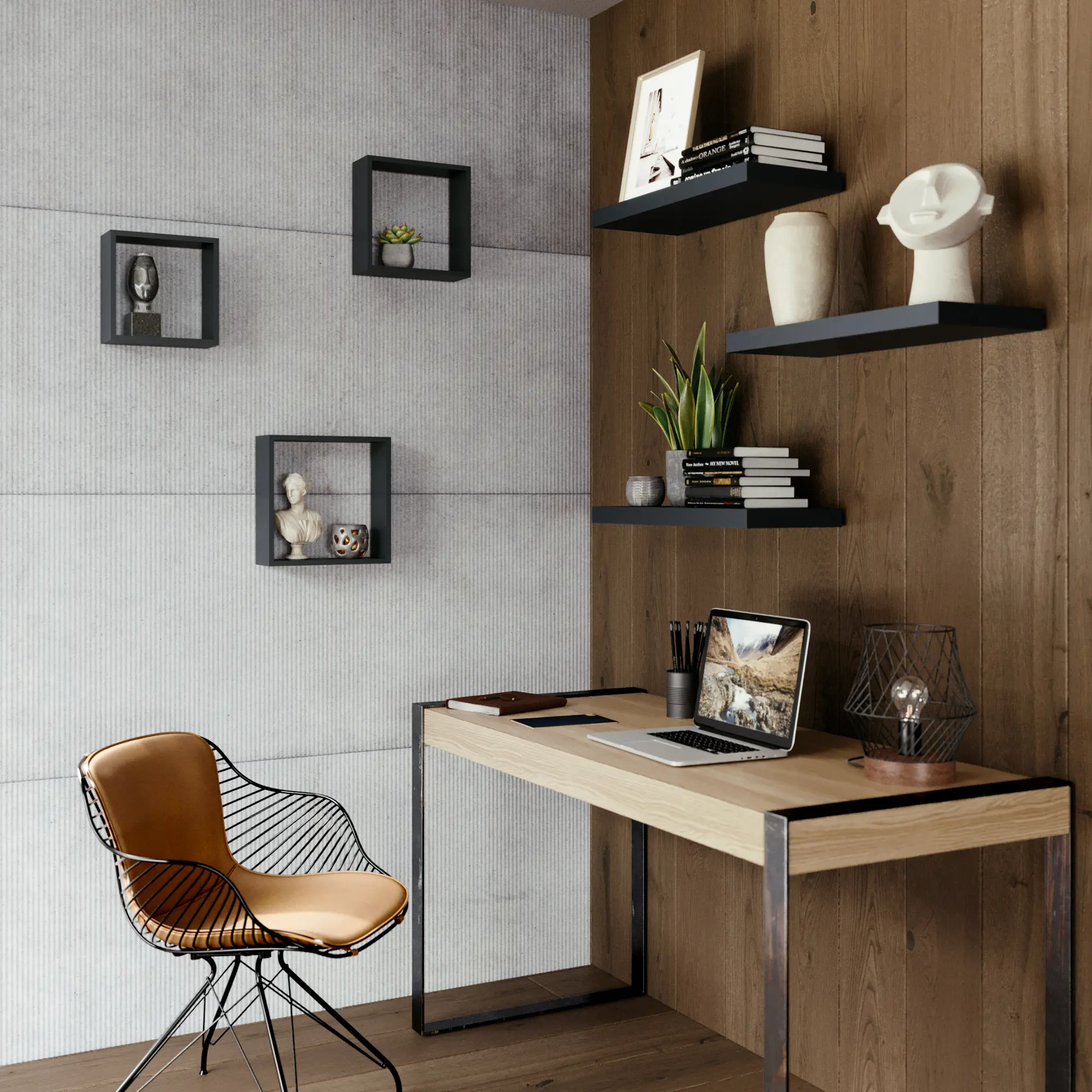Полка настенная Spaceo 24x24 см/27x27 см/30x30 см МДФ цвет чёрный 3 шт - 11