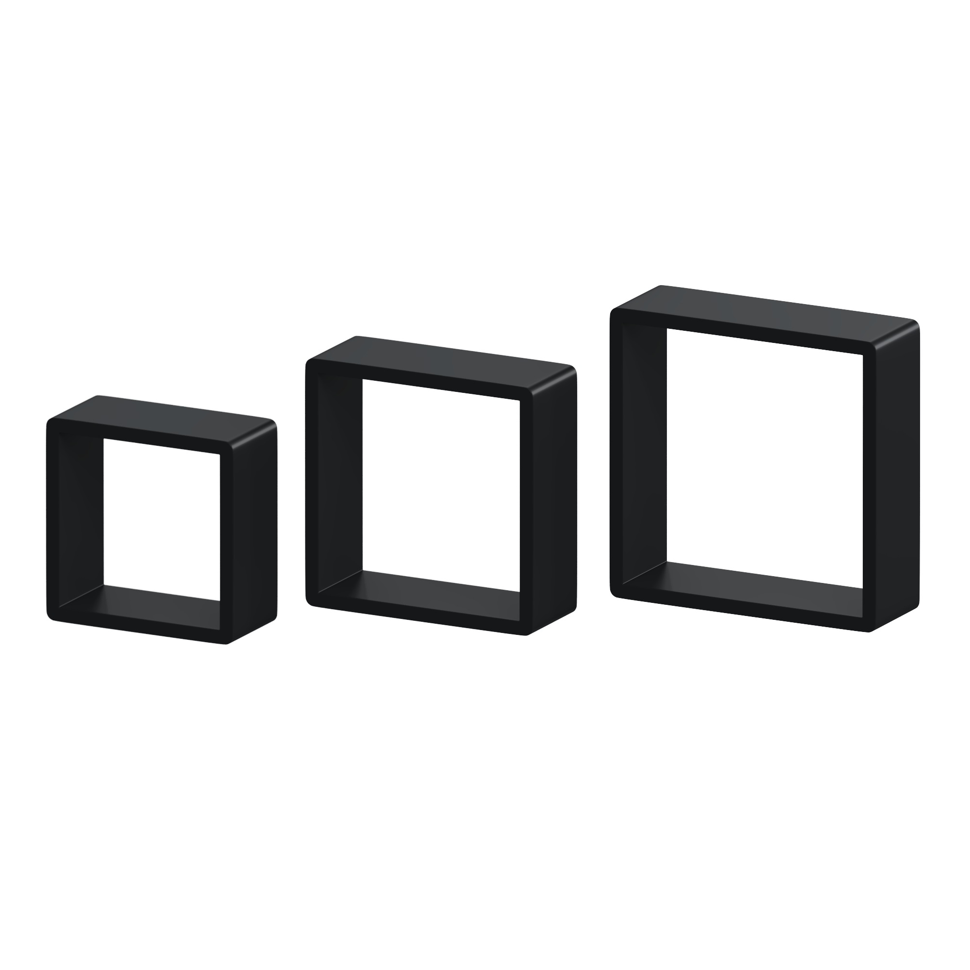Полка настенная Spaceo 20x20 см/24x24 см/28x28 см МДФ цвет чёрный 3 шт - 1