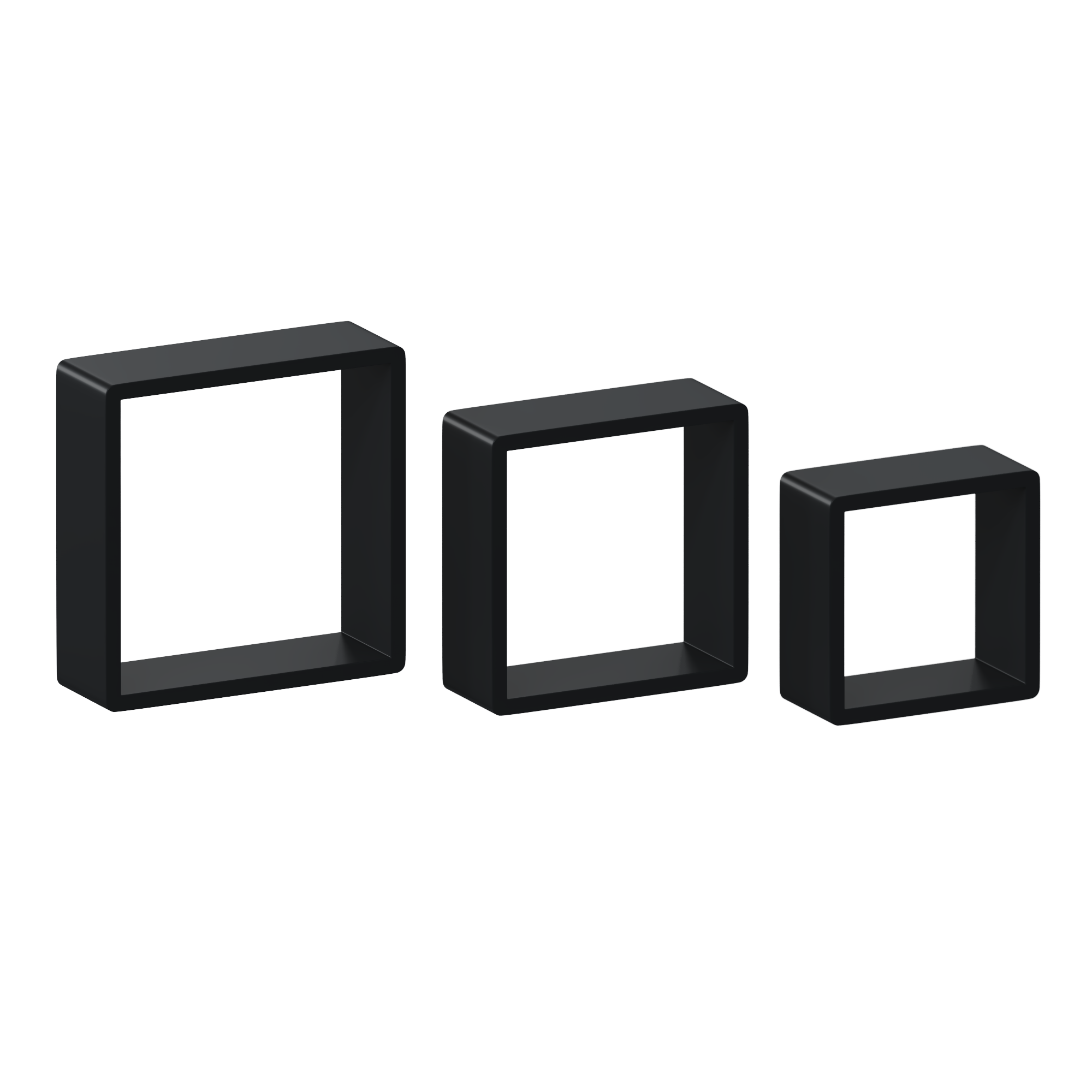 Полка настенная Spaceo 20x20 см/24x24 см/28x28 см МДФ цвет чёрный 3 шт - 6
