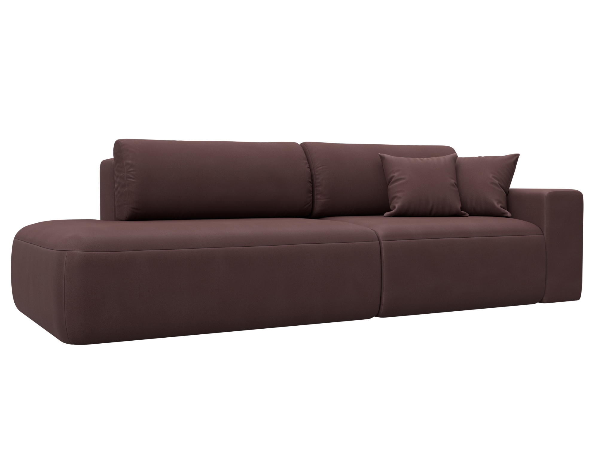 Изображение товара Диван прямой Лига-036 НПБ Модерн подлокотник справа Лига диванов 127719 267x84x111 см замша цвет joly 09 бордовый