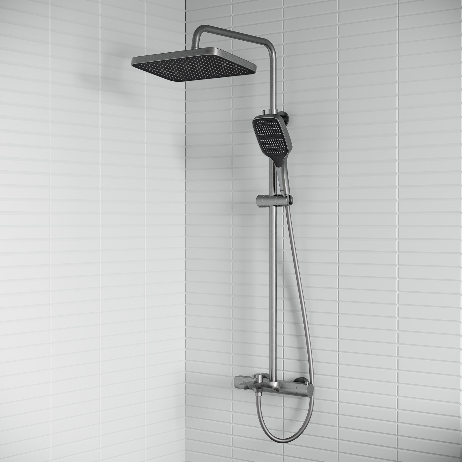 Изображение товара Душевая система Iddis Lahta LAHGMTHi06 с термостатом и 3 режимами цвет графит матовый