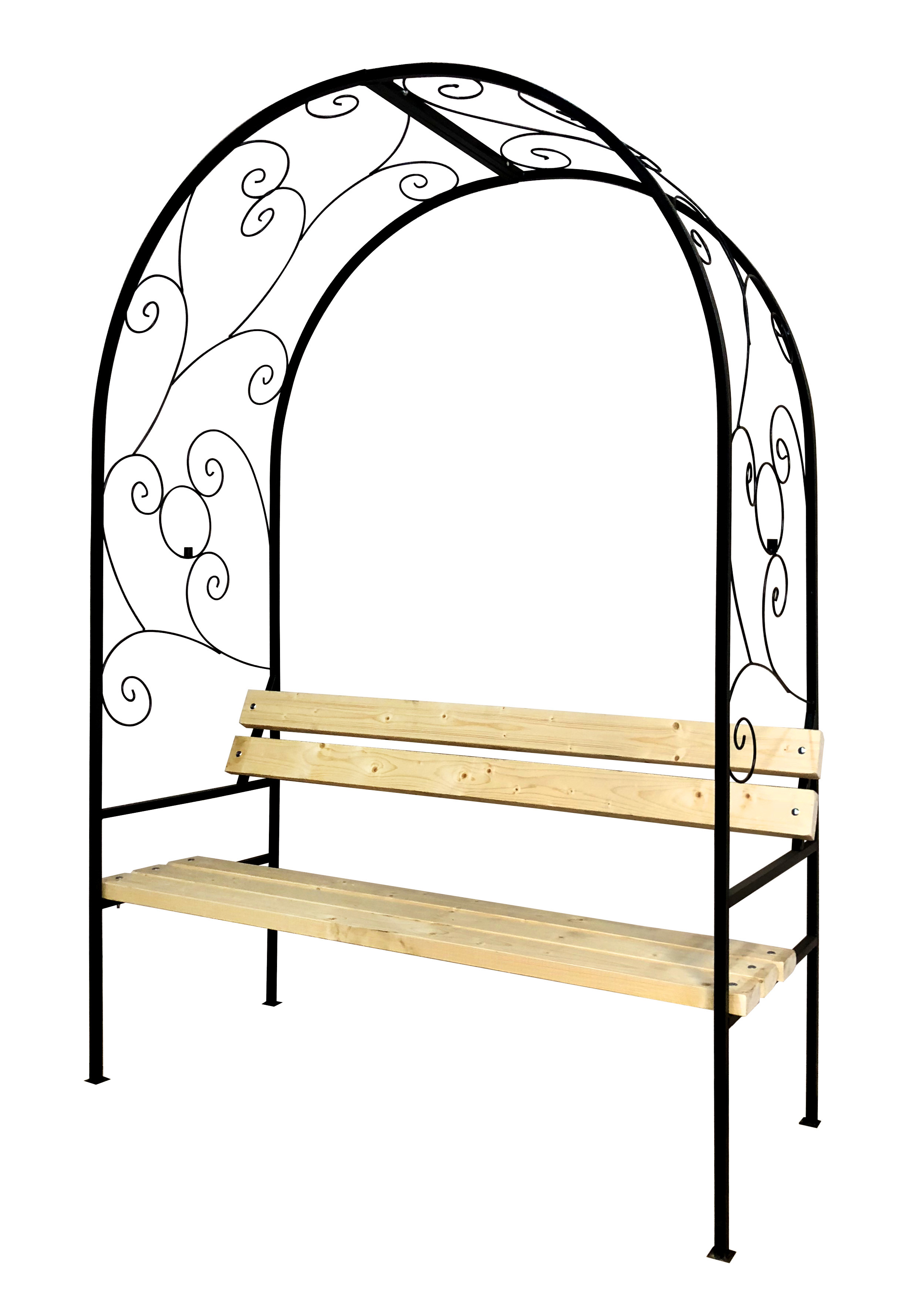 Изображение товара Скамья садовая M-group Арка 150 см x 95 см x 200 см сталь черный