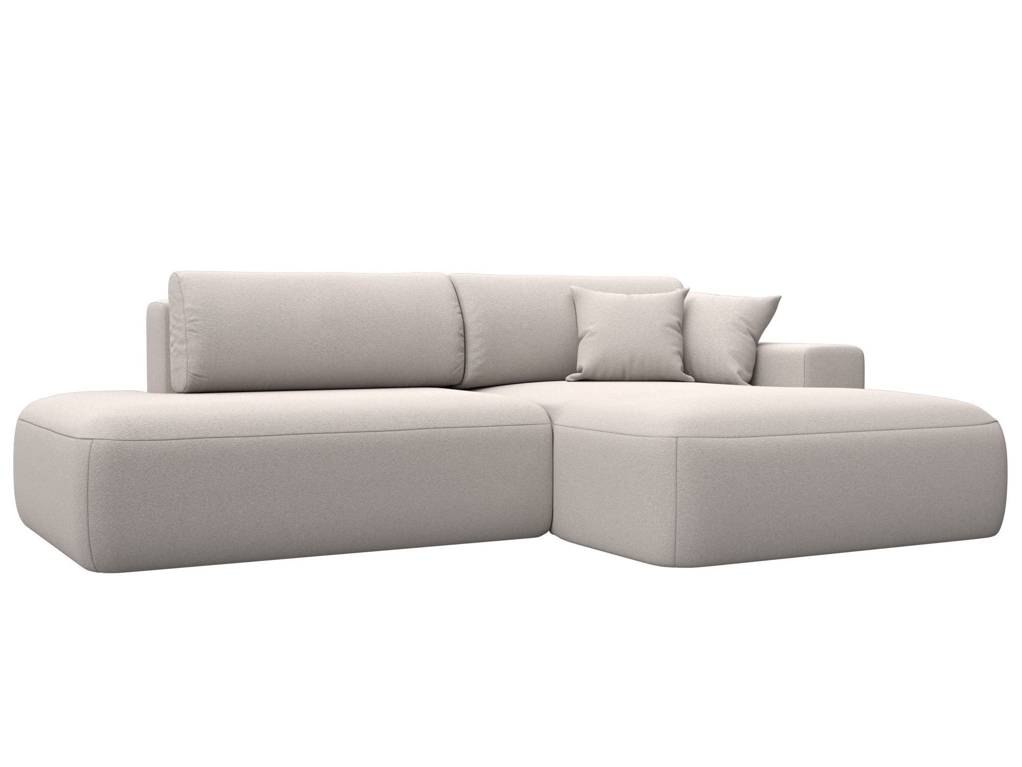 Изображение товара Диван угловой Лига-036 НПБ Модерн правый угол Лига диванов 127782 267x84x162 см замша цвет joly 05 бежевый