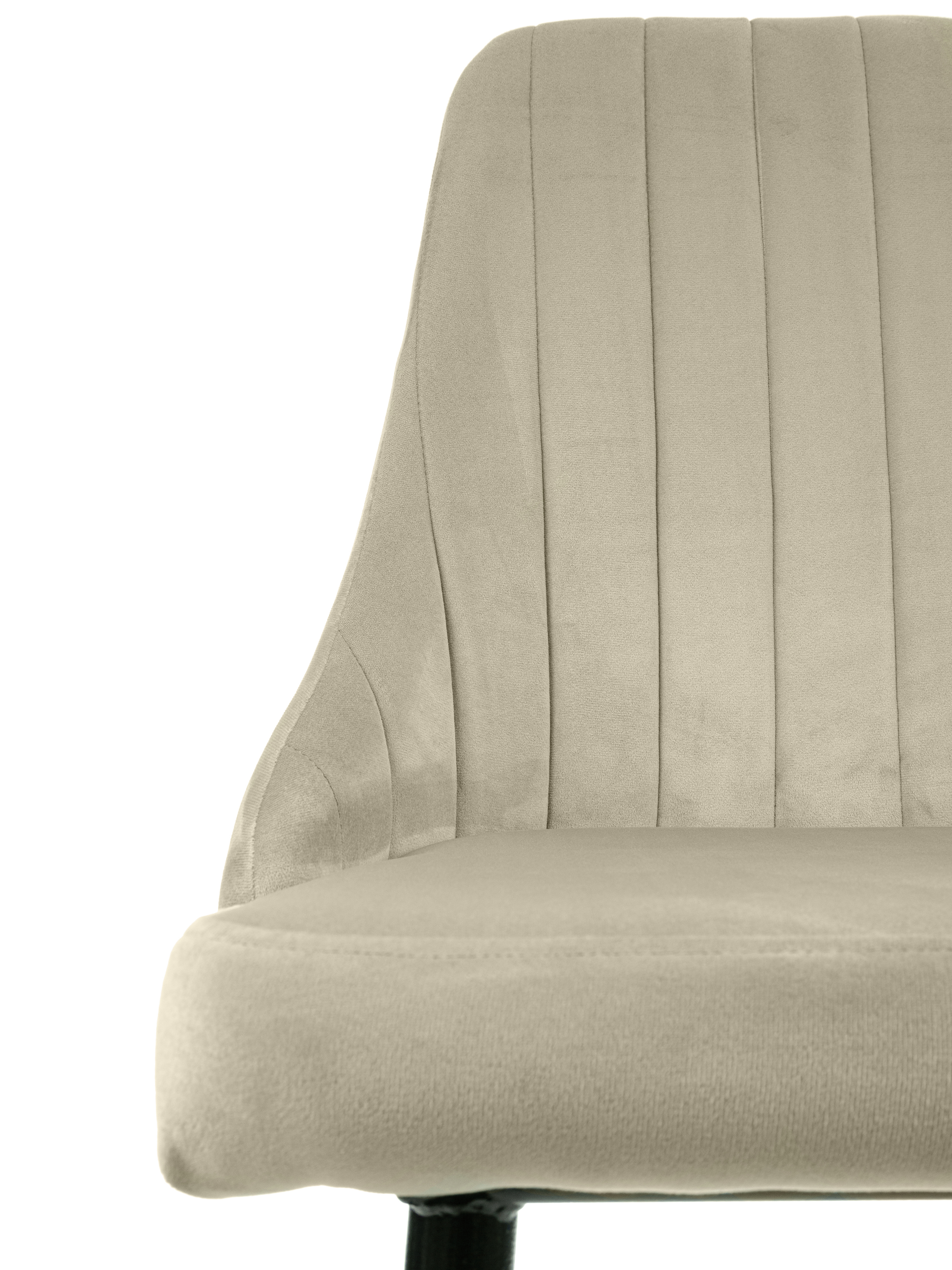 Изображение товара Стул обеденный Milano из велюра с металлическими ножками черного цвета